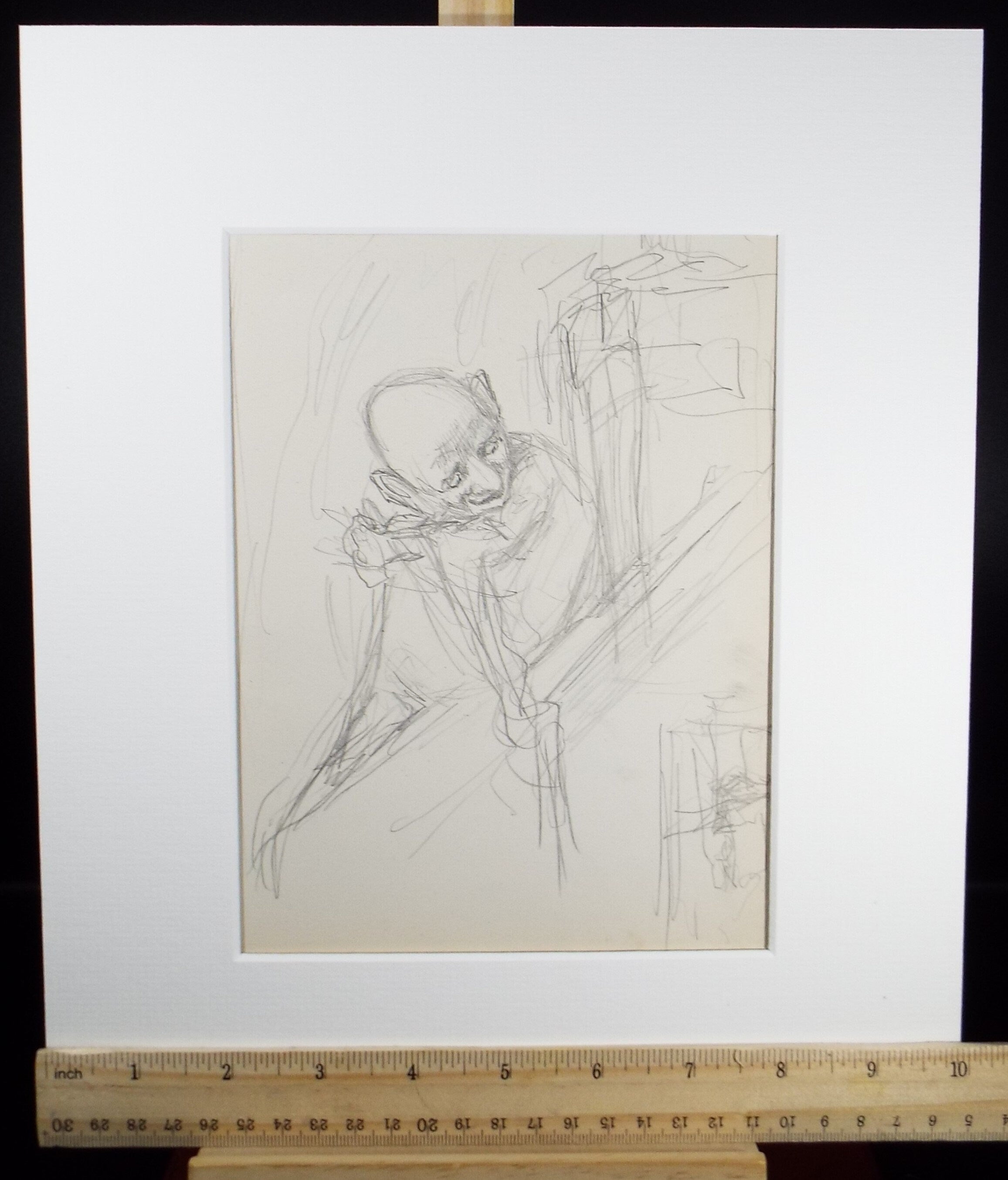 Original Pencil Sketch,'Figure on the Stairs', Leonard Leslie Brooke (1862 - 1940), Late 19th Century