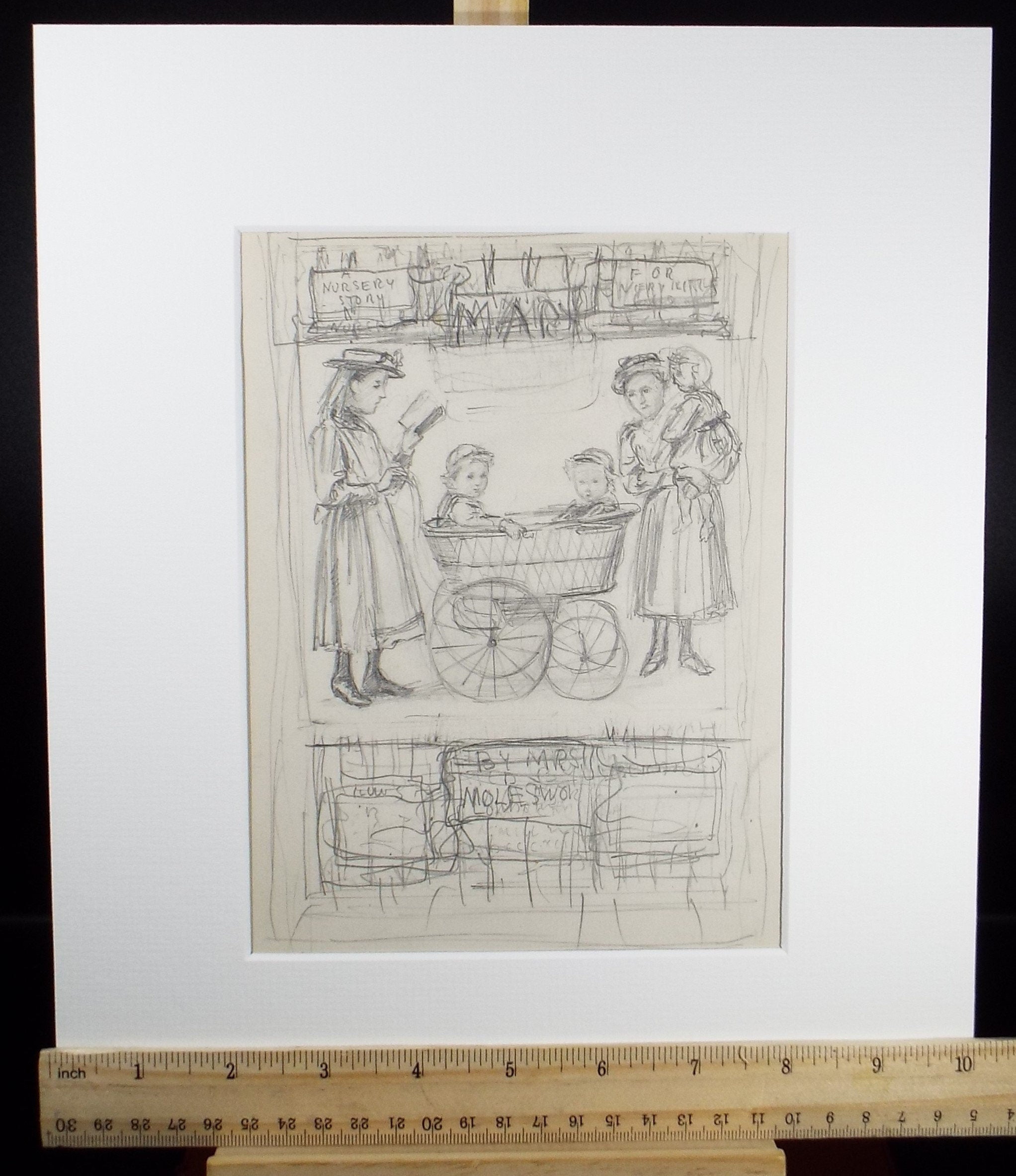 Original Pencil Sketch,'MARY - by Mrs Molesworth', Leonard Leslie Brooke (1862 - 1940), Late 19th Century