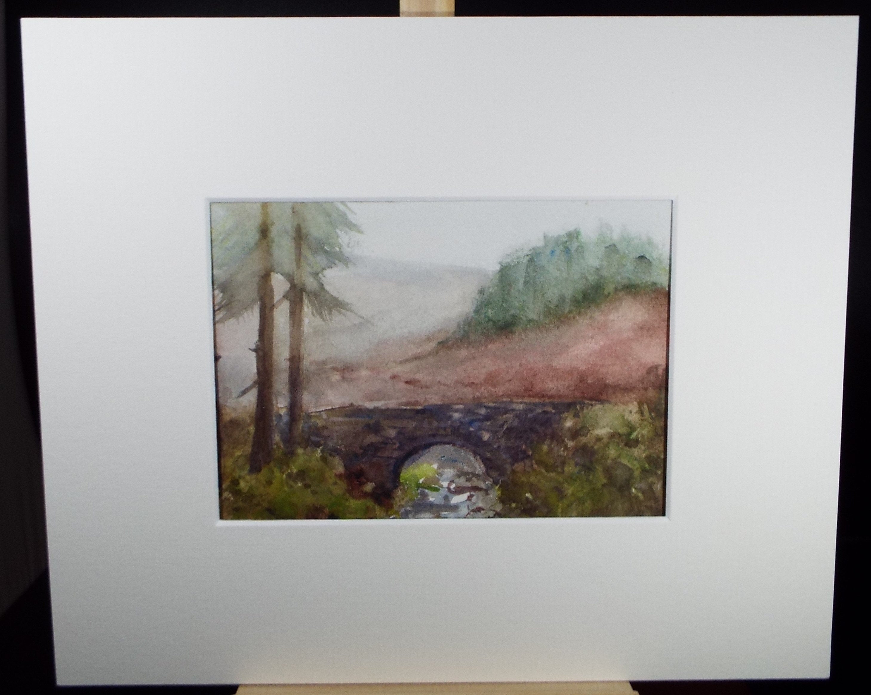 Original Watercolour Sketch, 'Bridge across a Highland stream', c1910, Unknown Artist