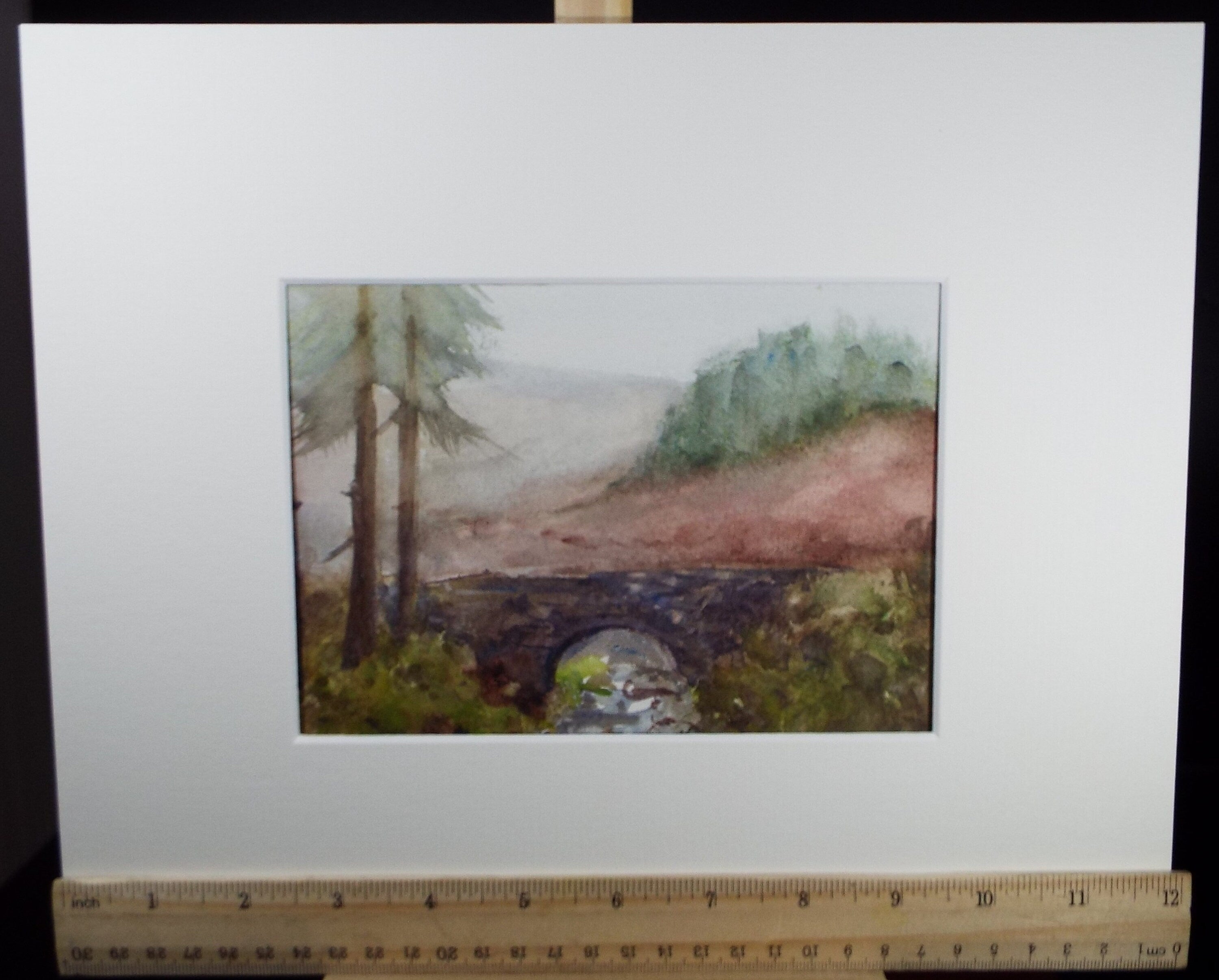 Original Watercolour Sketch, 'Bridge across a Highland stream', c1910, Unknown Artist