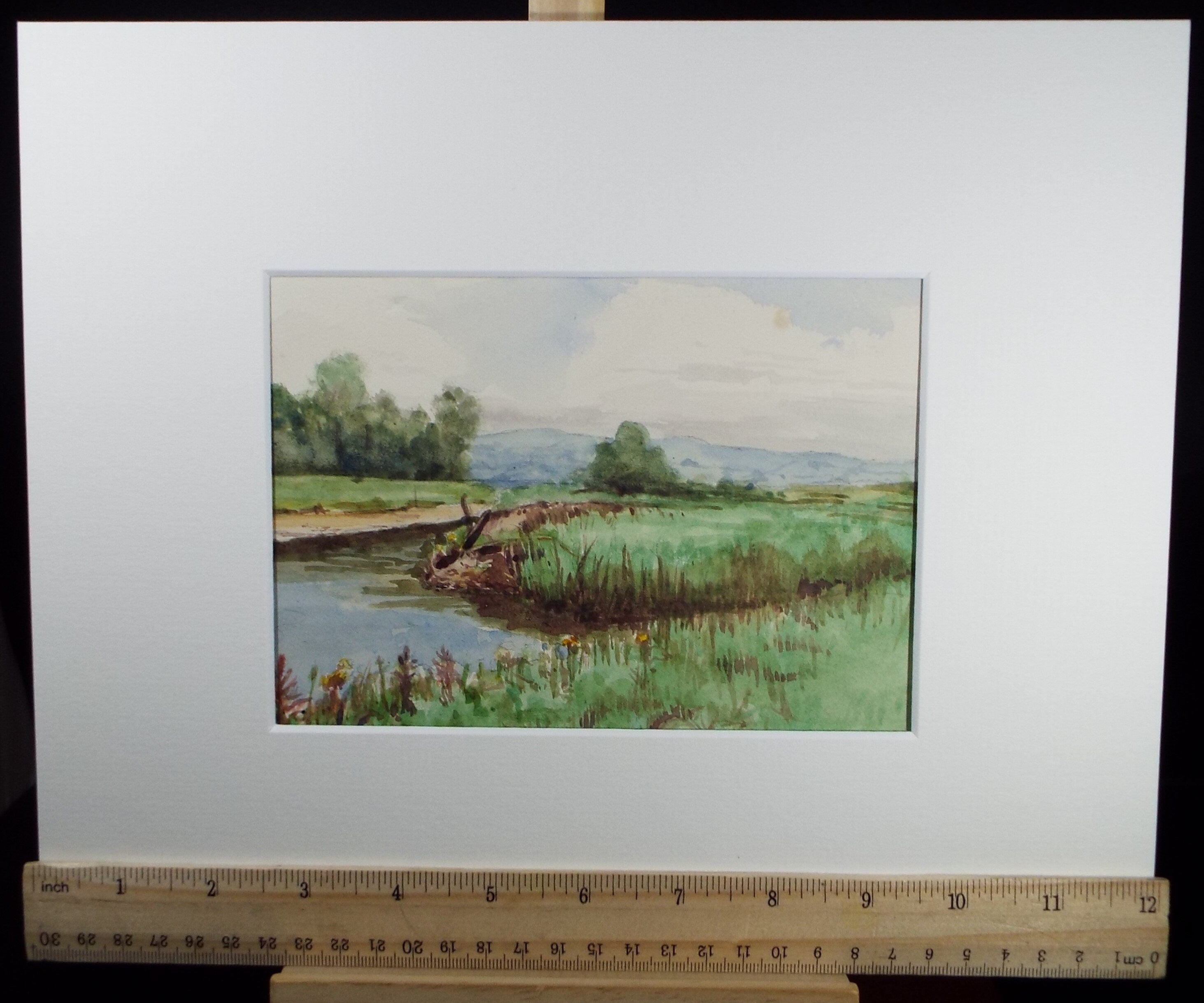 Original Watercolour Sketch, 'Meandering River' , c1910, Unknown Artist