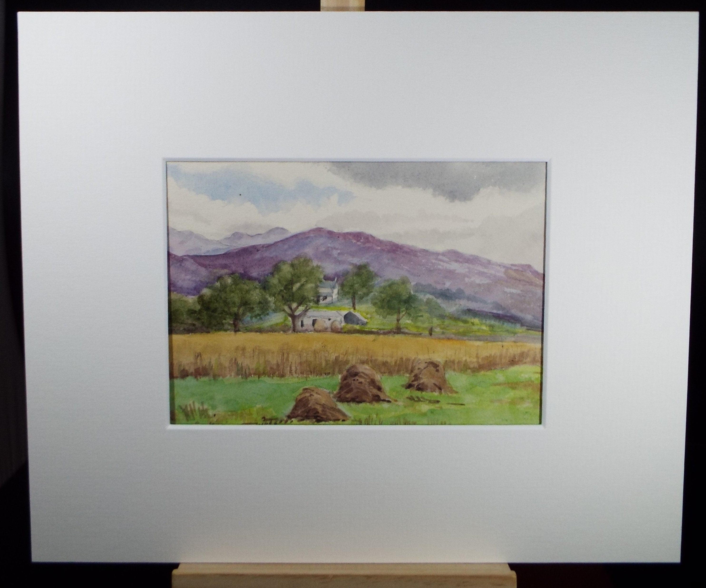 Original Watercolour Sketch, 'Farmhouse in the Hills' , c1910, Unknown Artist