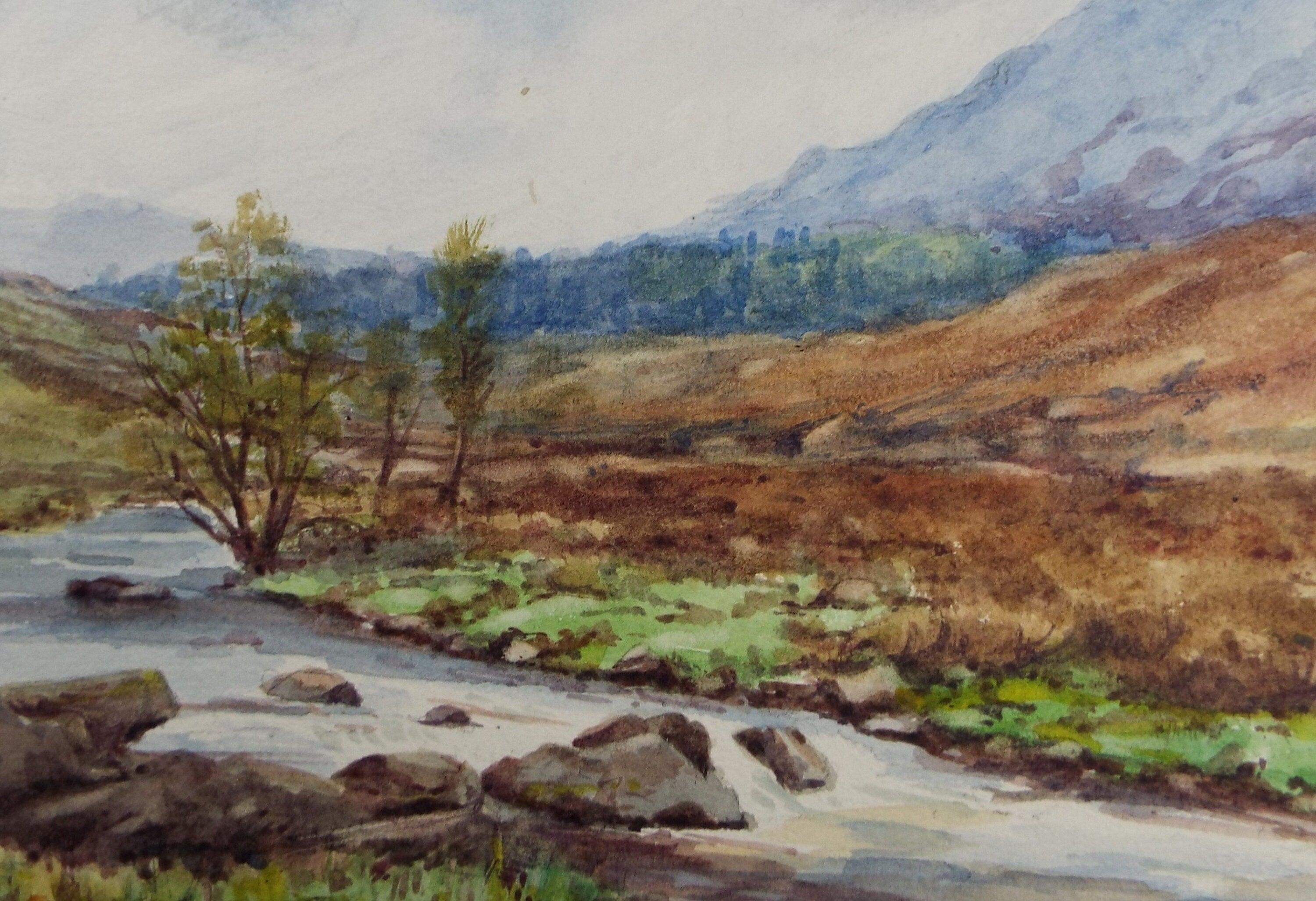 Original Watercolour Sketch, 'Highland Stream' , c1910, Unknown Artist