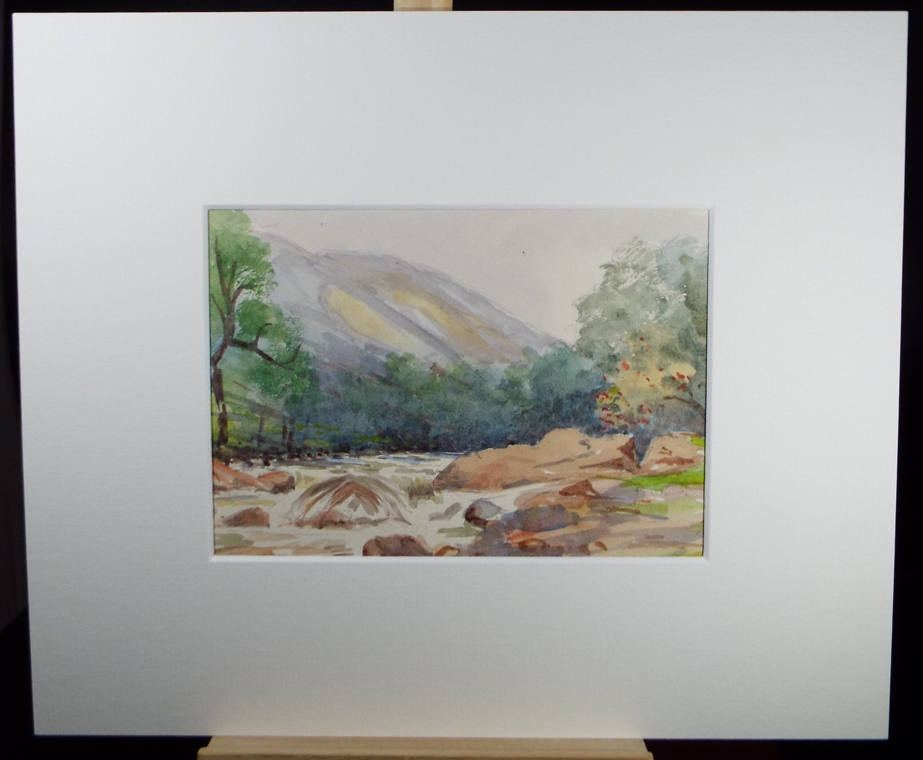 Original Watercolour Sketch, 'River Rapids' , c1910, Unknown Artist