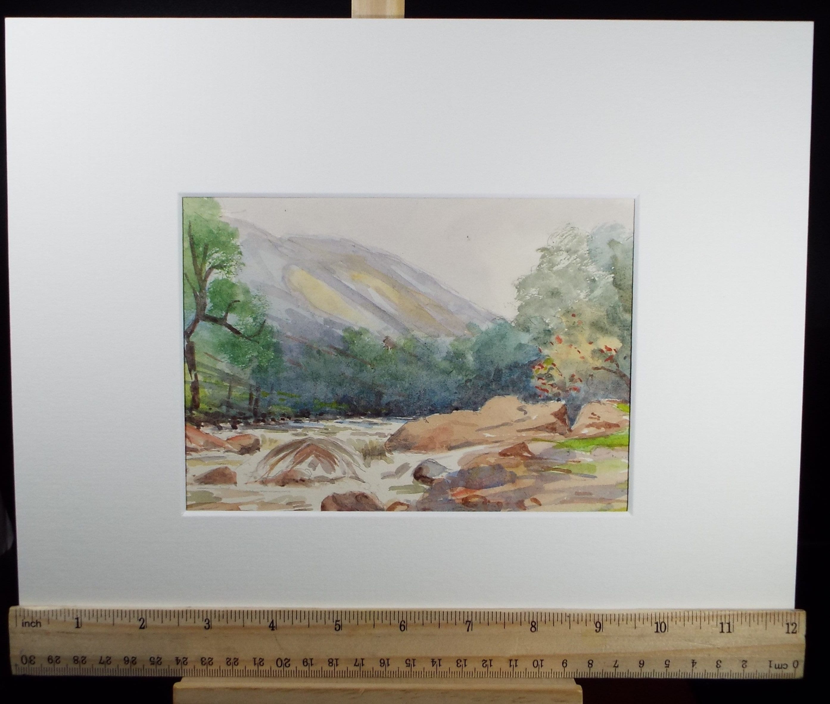 Original Watercolour Sketch, 'River Rapids' , c1910, Unknown Artist