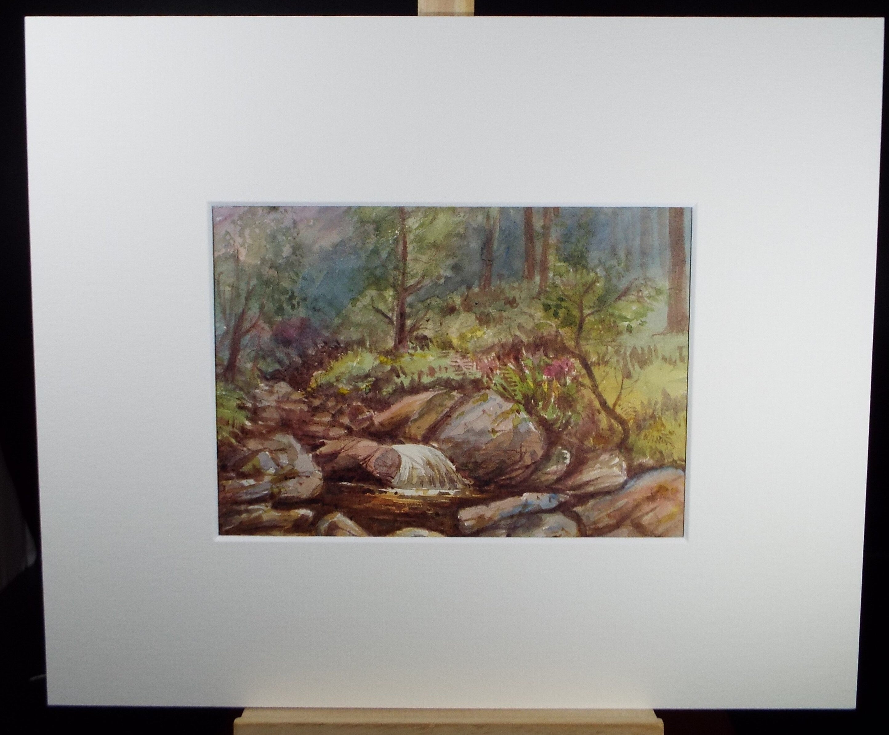 Original Watercolour Sketch, 'River Rapids', c1910, Unknown Artist