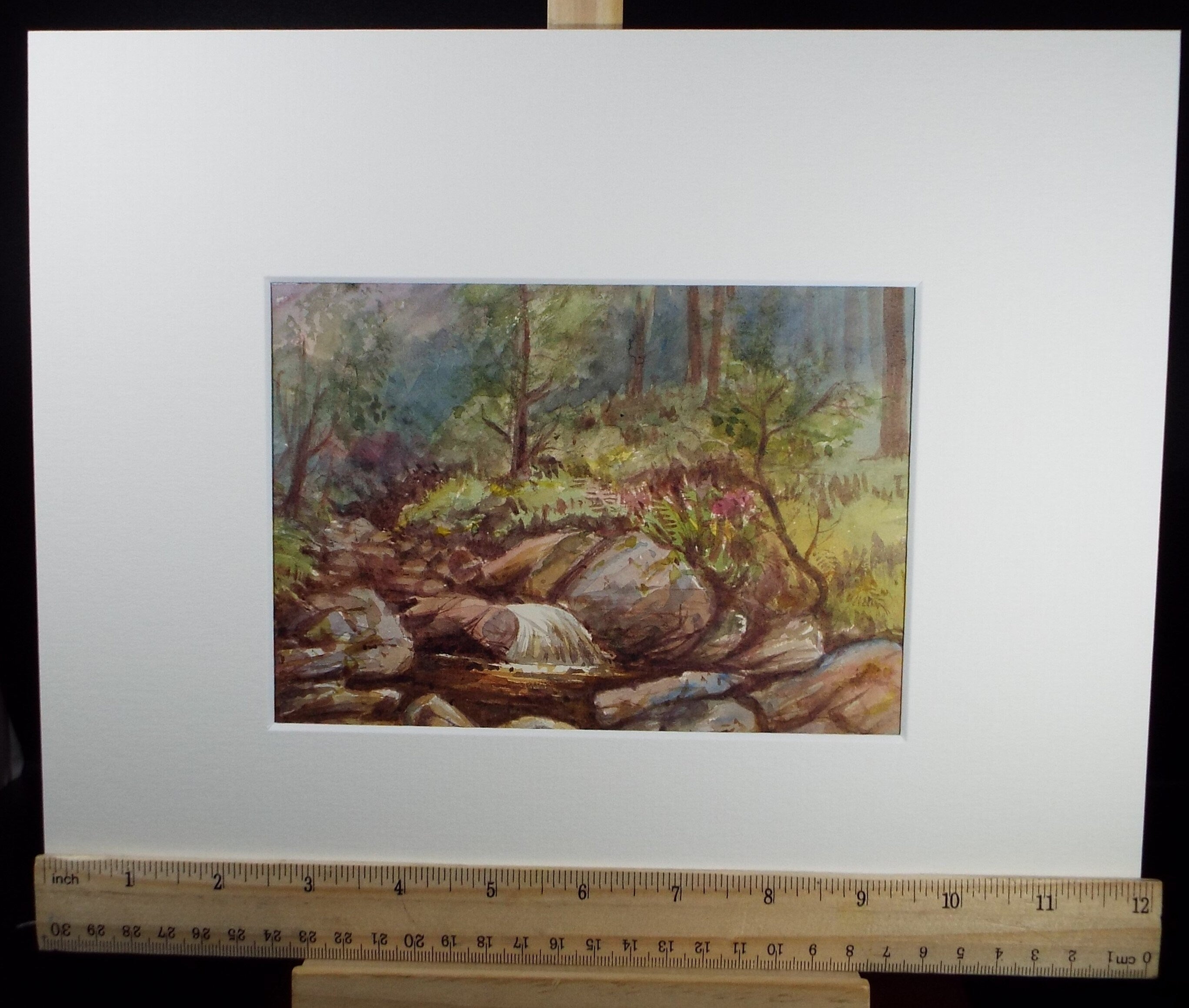 Original Watercolour Sketch, 'River Rapids', c1910, Unknown Artist