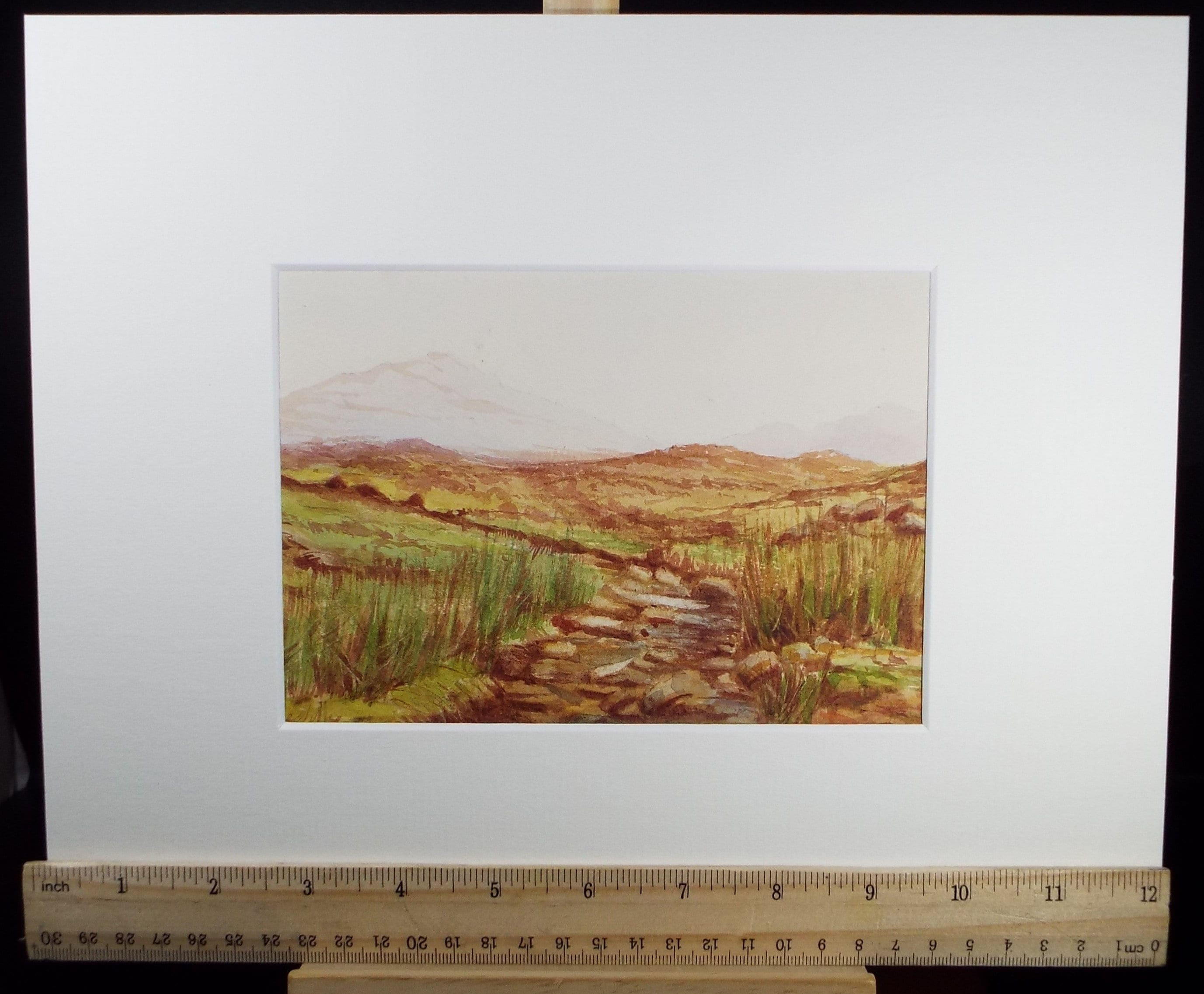 Original Watercolour Sketch, 'Moorland Stream', c1910, Unknown Artist