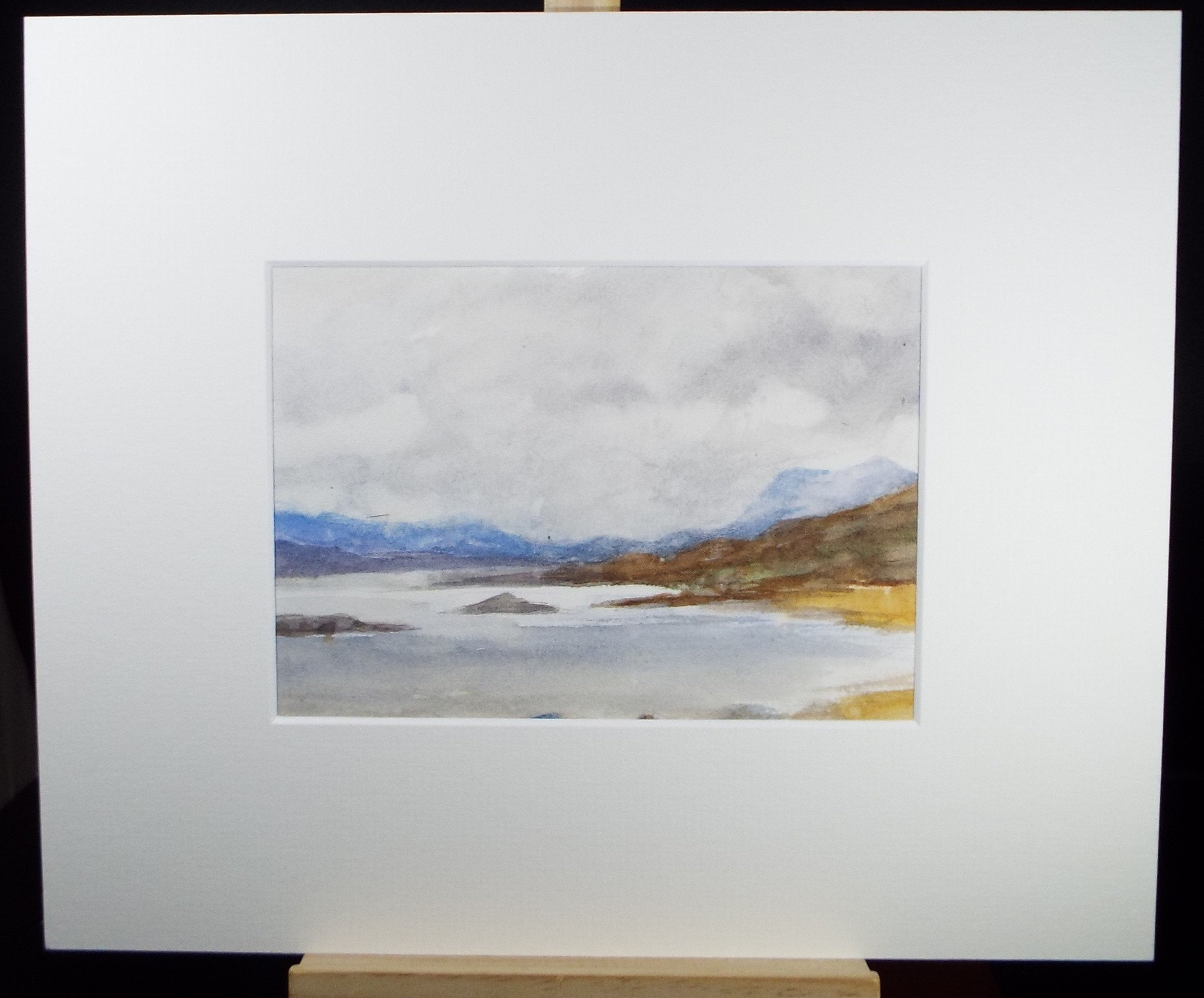 Original Watercolour Sketch, 'Misty Loch', c1910, Unknown Artist