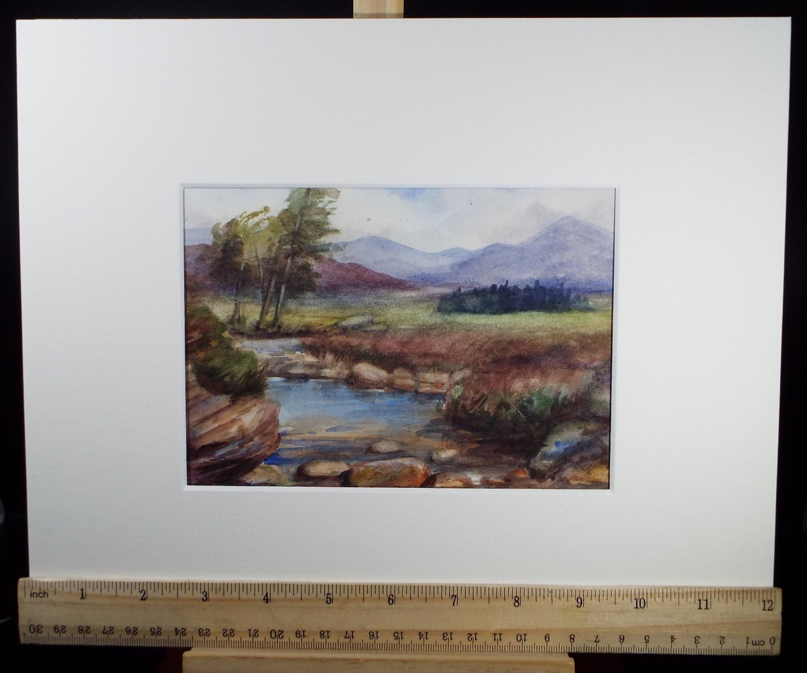 Original Watercolour Sketch, 'Highland stream', c1910, Unknown Artist