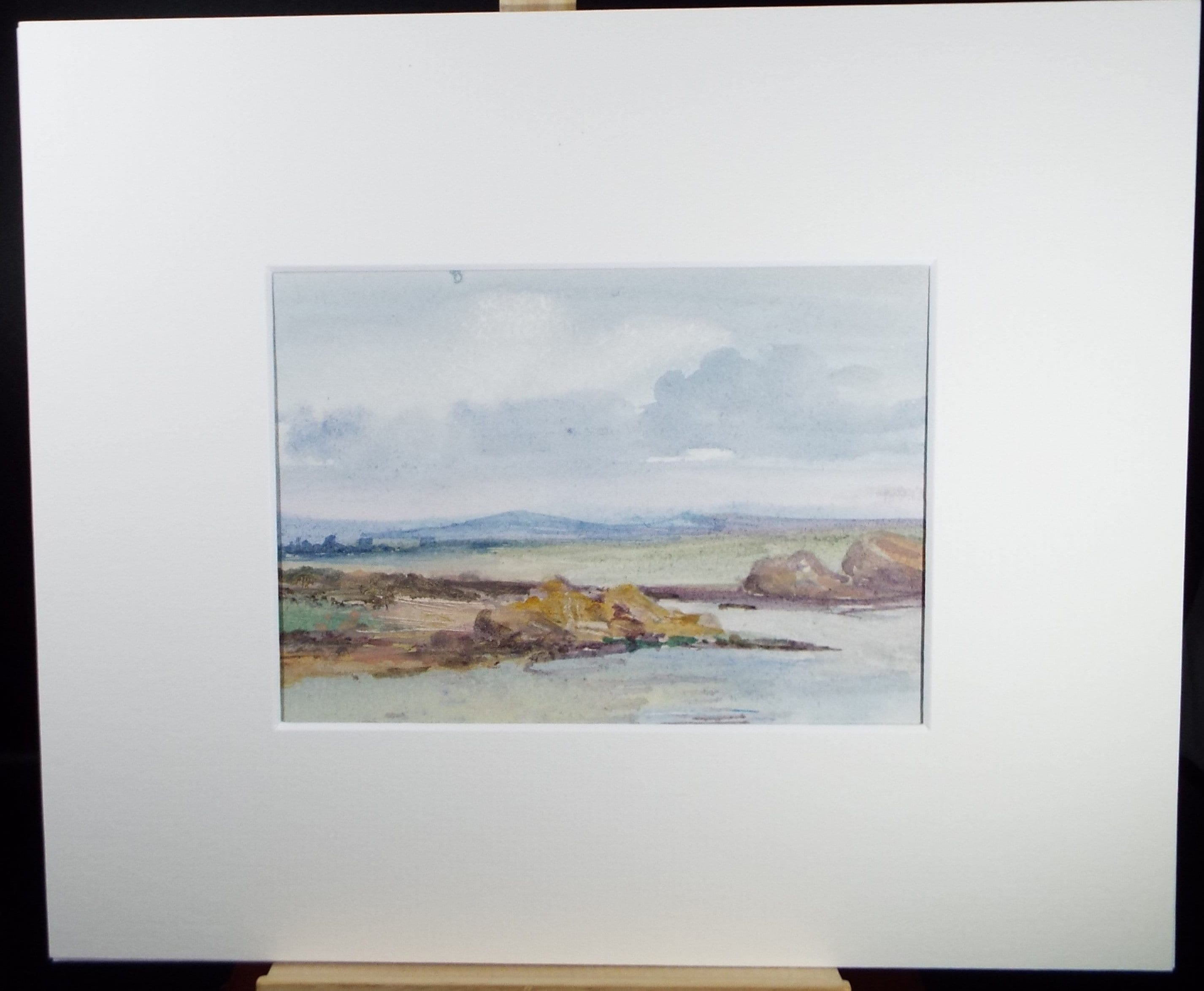 Original Watercolour Sketch, 'Coastal Landscape', c1910, Unknown Artist