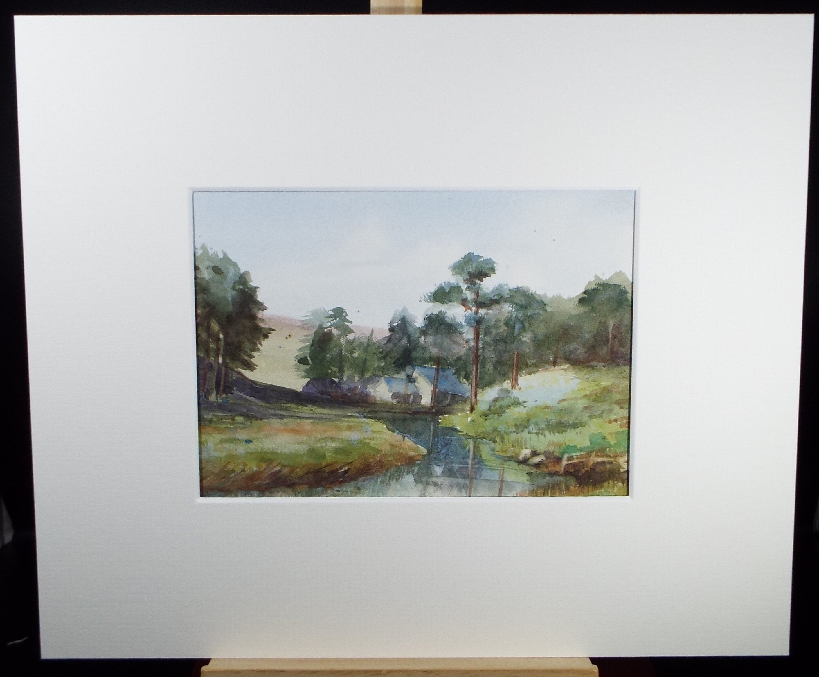 Original Watercolour Sketch, 'Farmhouse next the River ', c1910, Unknown Artist