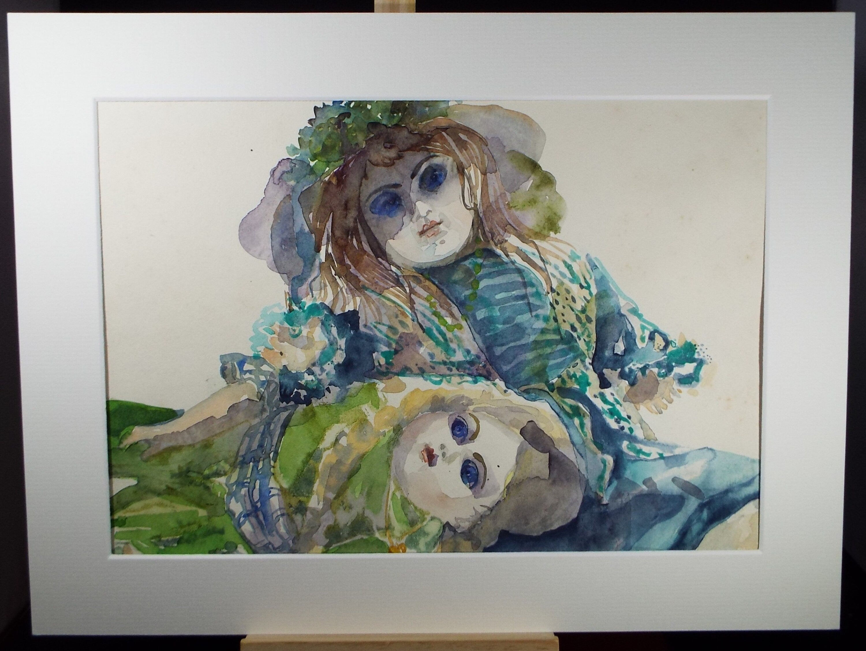 Original Watercolour, 'A Study of Dolls', c1990s, Karla Buchel (b1933), Dutch School