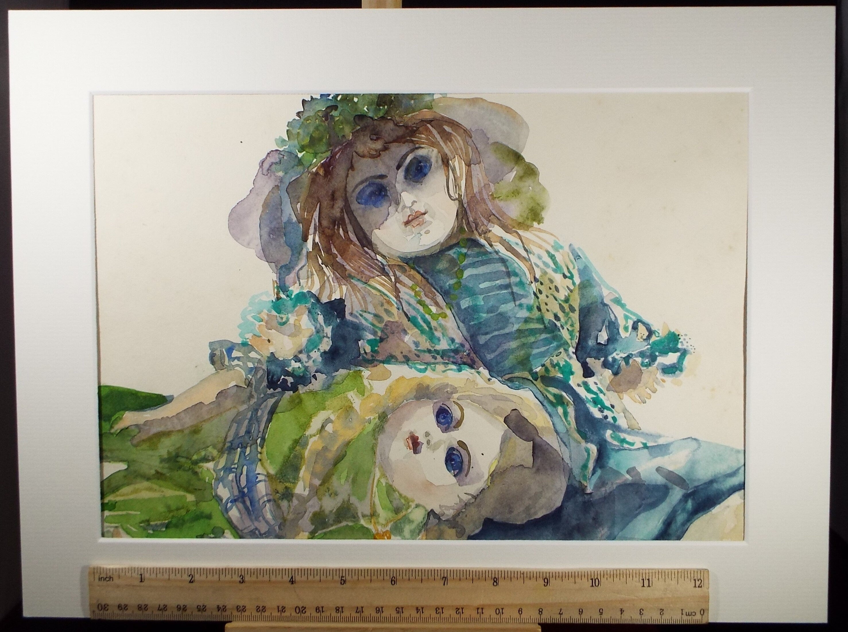 Original Watercolour, 'A Study of Dolls', c1990s, Karla Buchel (b1933), Dutch School