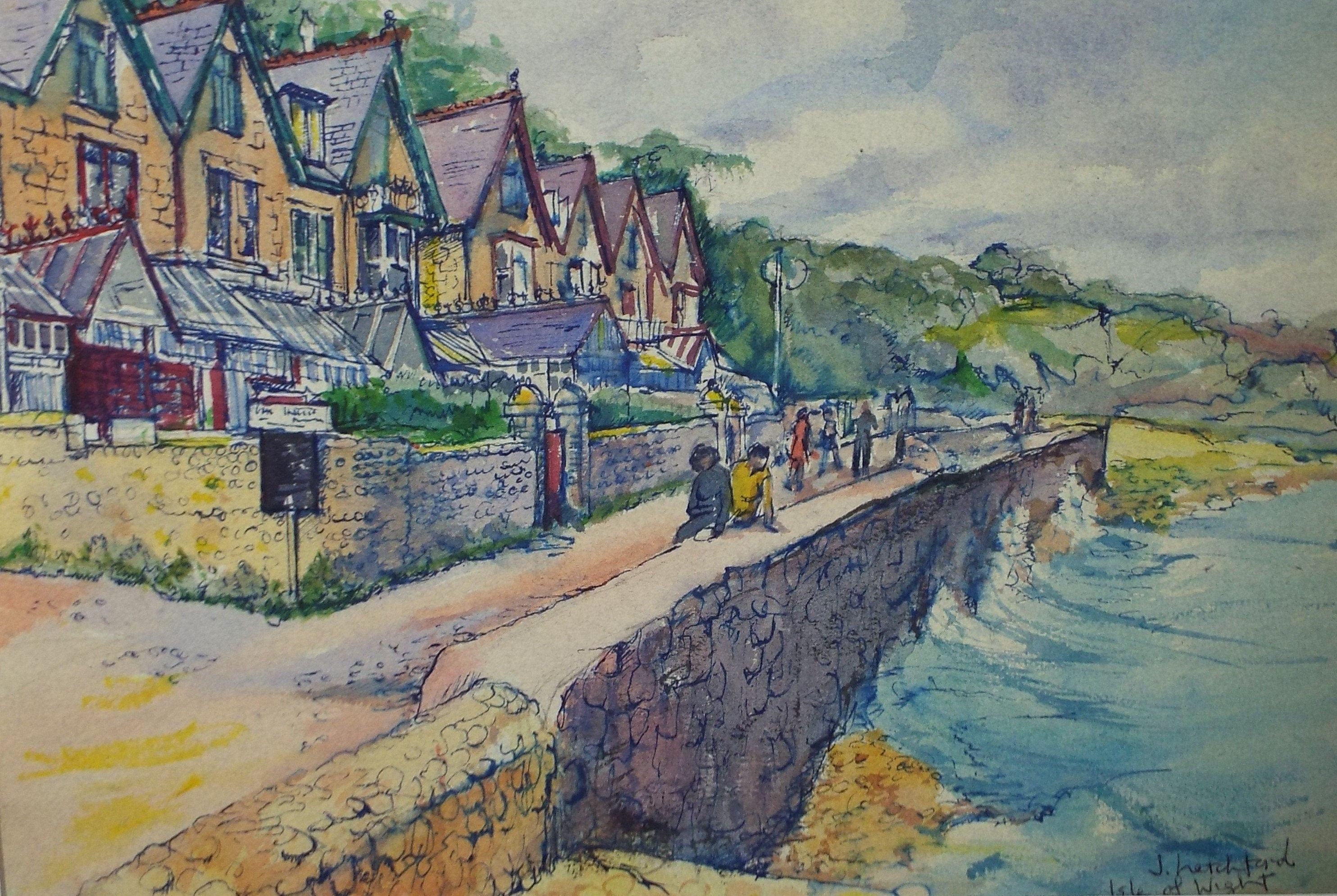 Original Watercolour, 'Shanklin, Isle of Wight, Circa 1980's, Dated 1985, Joyce Letchford
