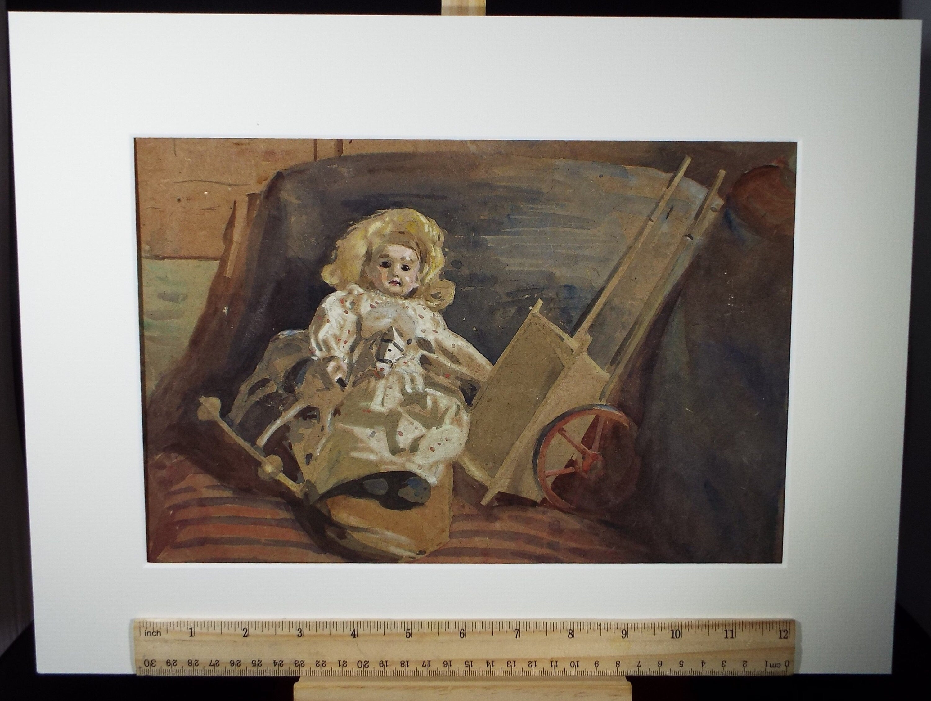 Original Watercolour ,'Still Life of Children's Toys', William Walls 1860-1942 ARSA, RSW, RSA, circa 1910