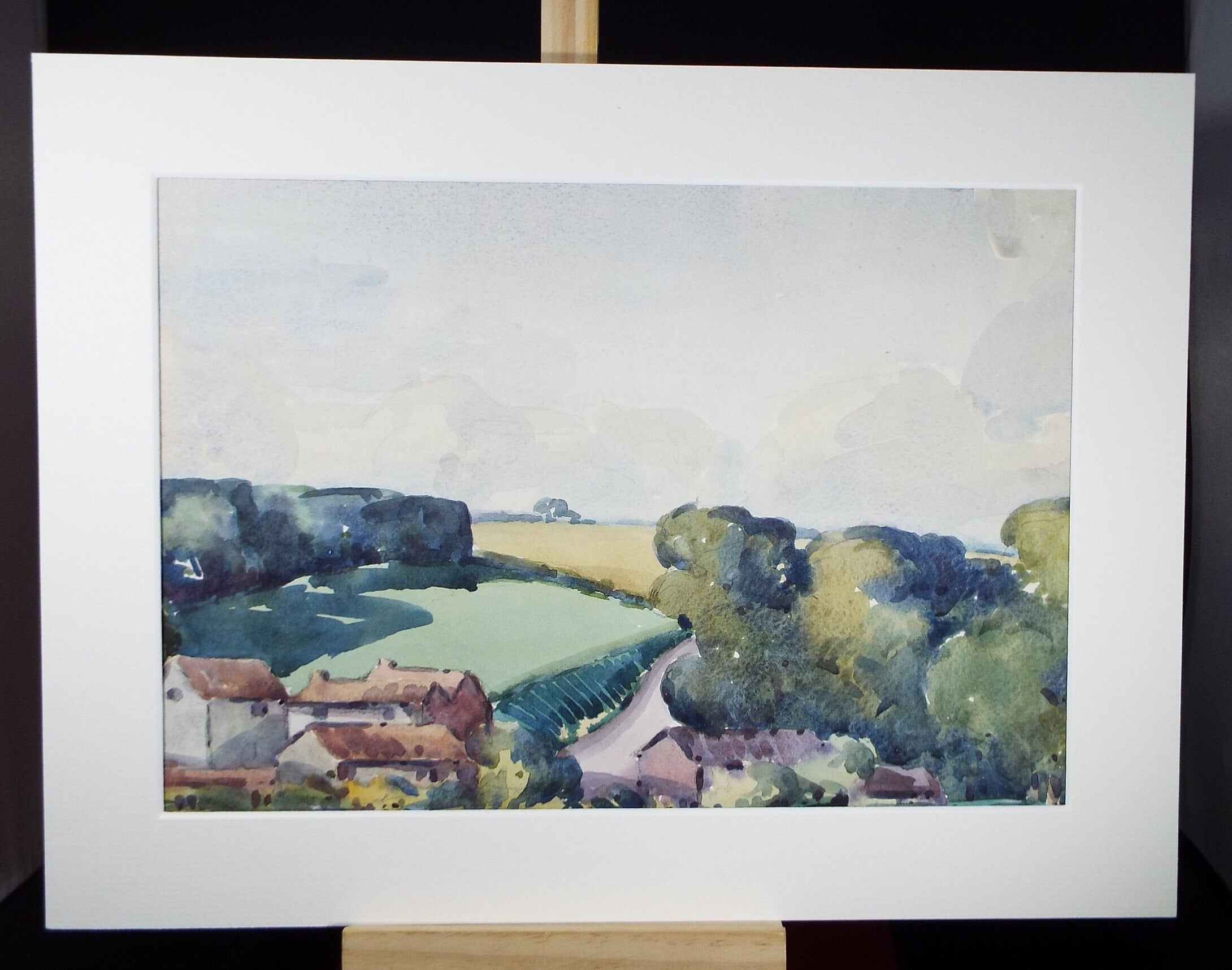 Original Watercolour, 'The Village', Edward Eaton Brannan (1886-1957)