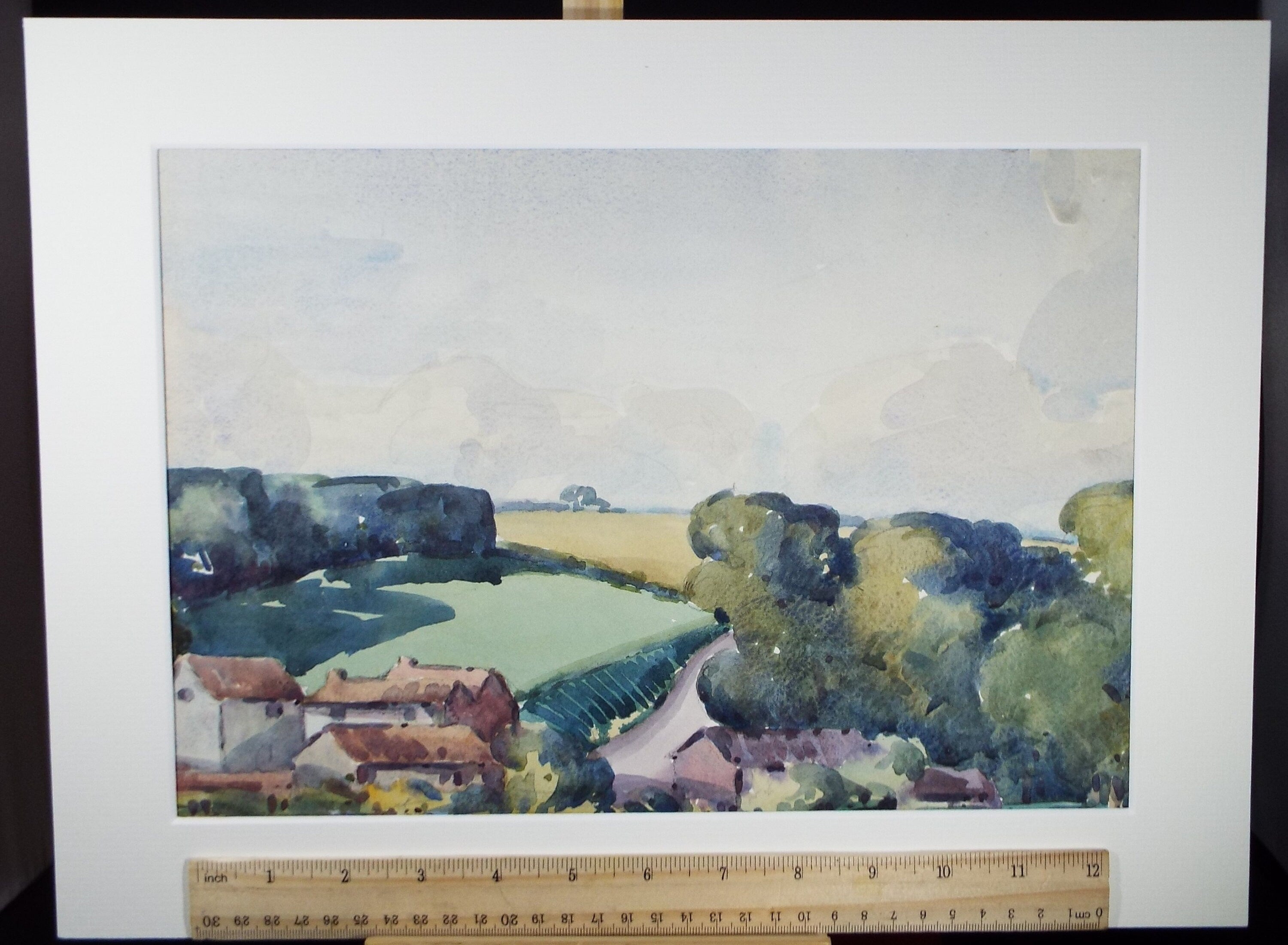 Original Watercolour, 'The Village', Edward Eaton Brannan (1886-1957)