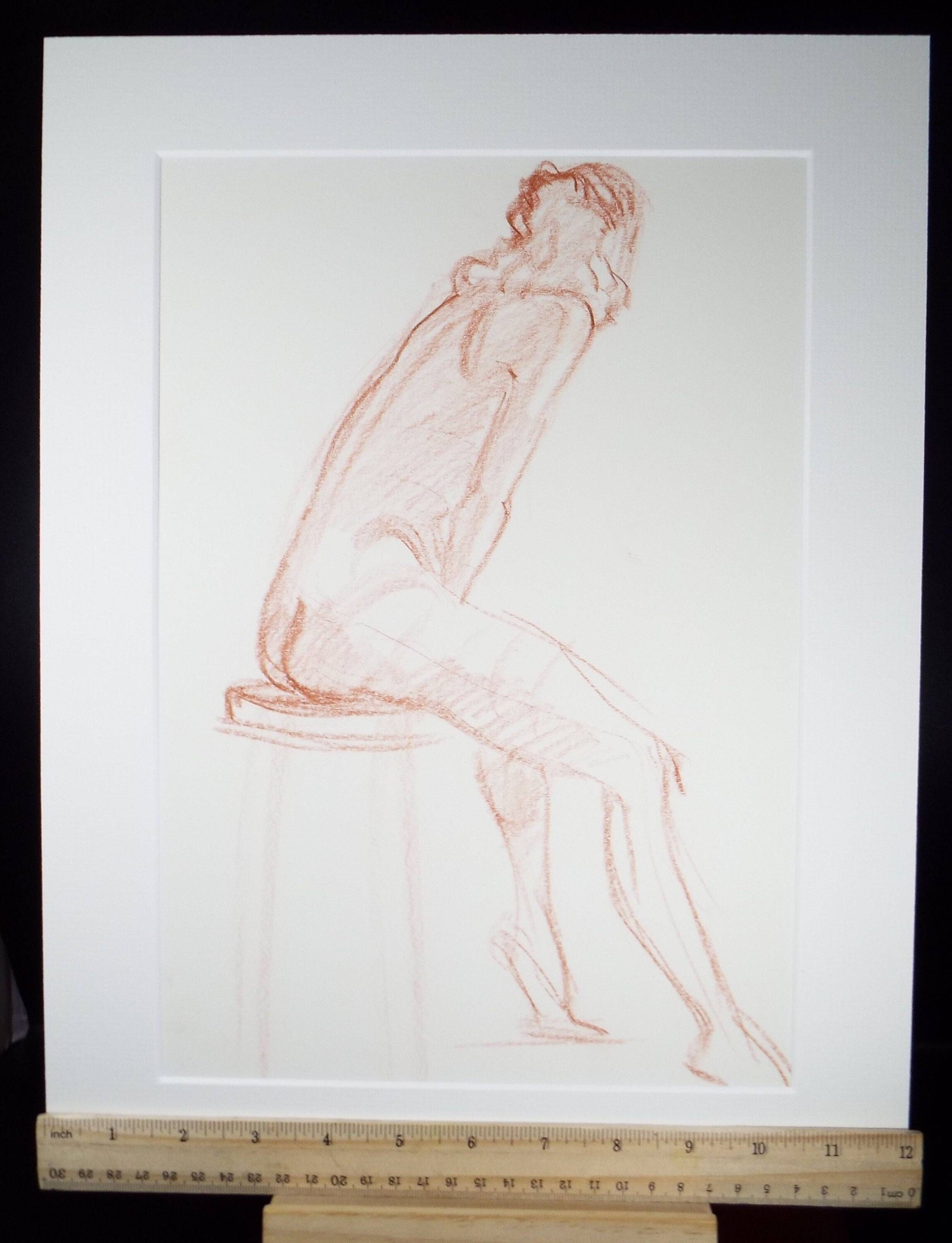 Original Pastel Sketch,'Seated figure',Richard Bazley b1962, Circa 1980's