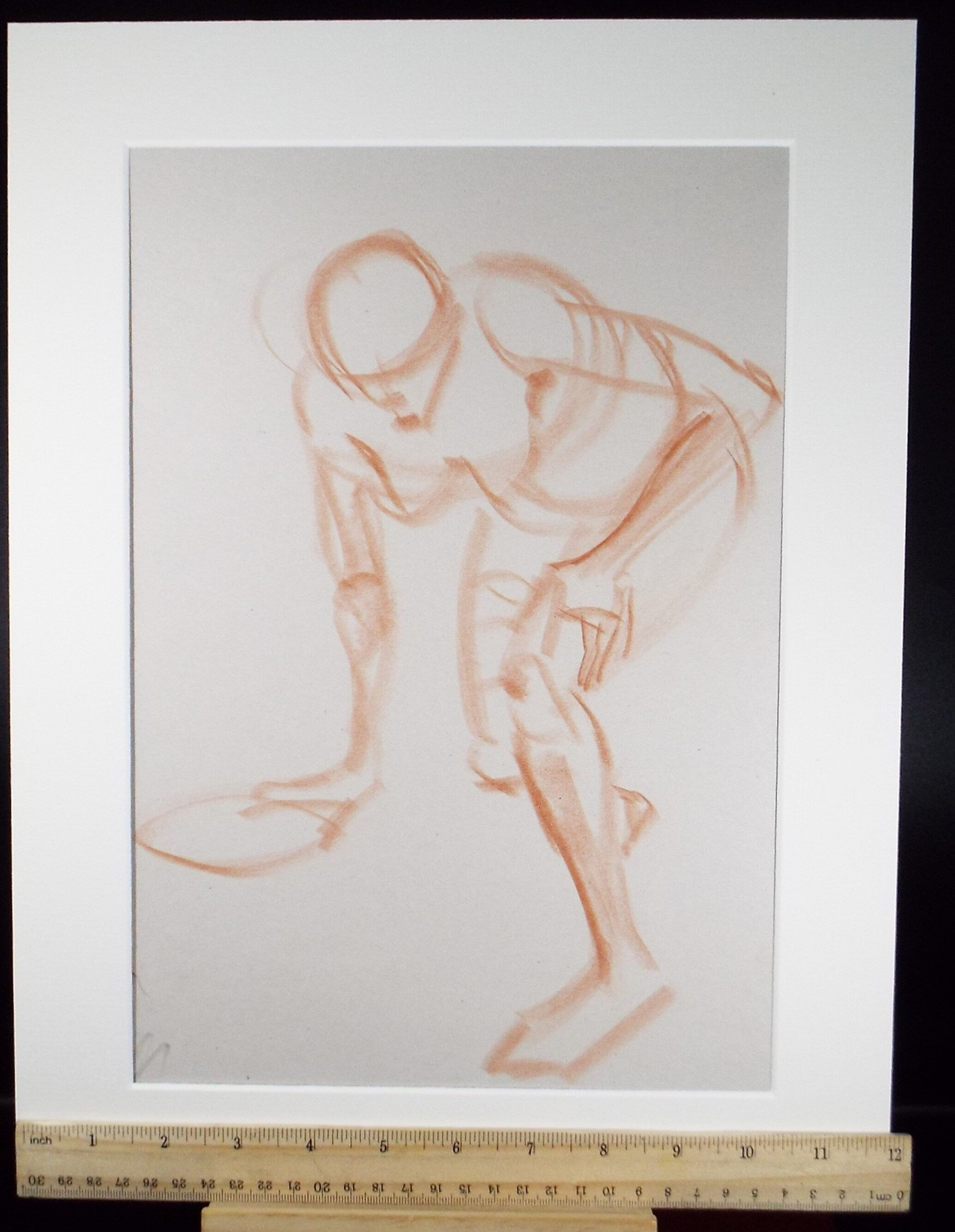 Original Pastel Sketch,'Quarterback',Richard Bazley b1962, Circa 1980's