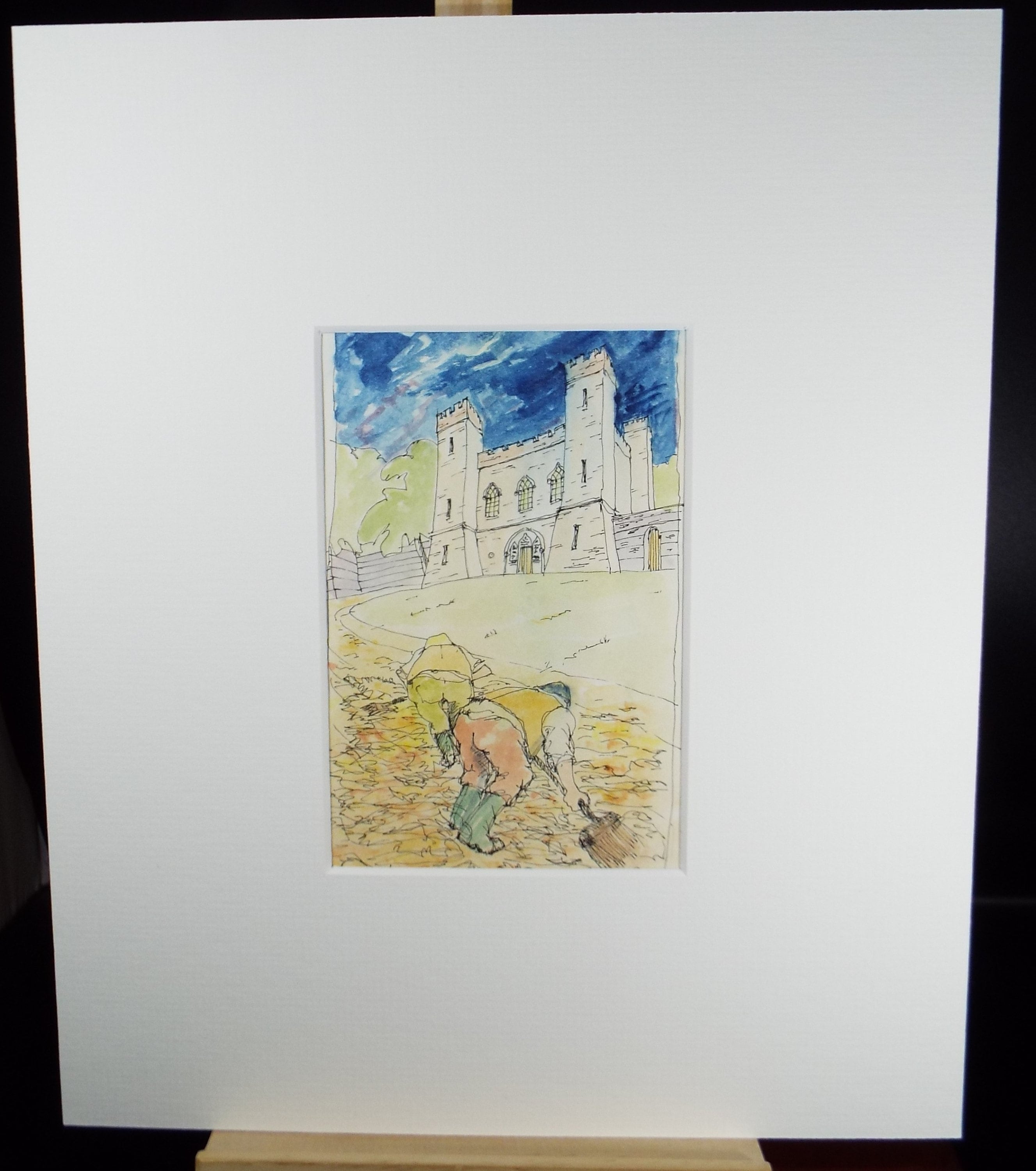 Original Watercolour, 'Gardeners', Circa 2000, artist unknown