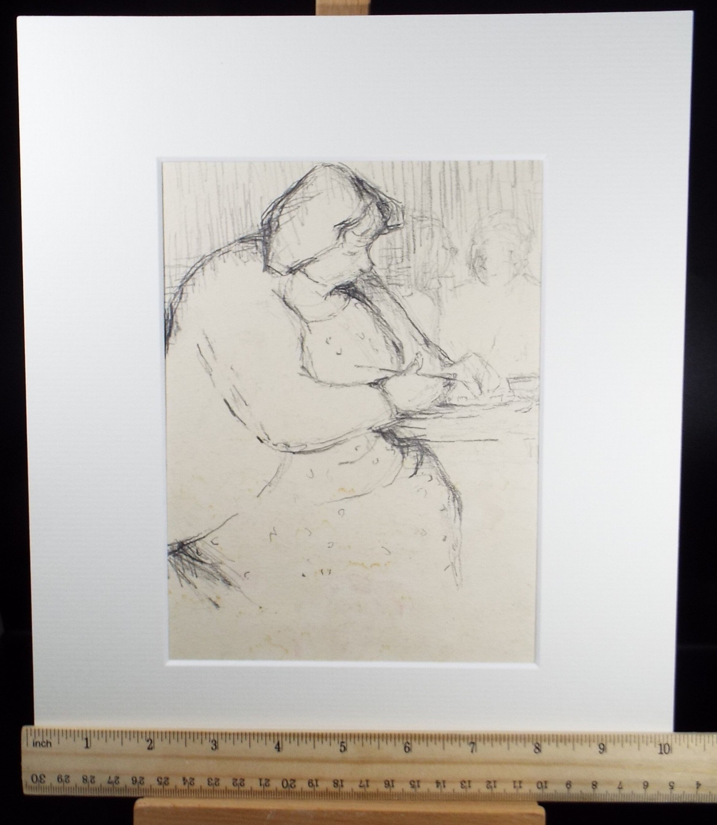Original Pencil Drawing,'Seated Figure', circa 1990, Mariota Bosanquet (1923-2022)