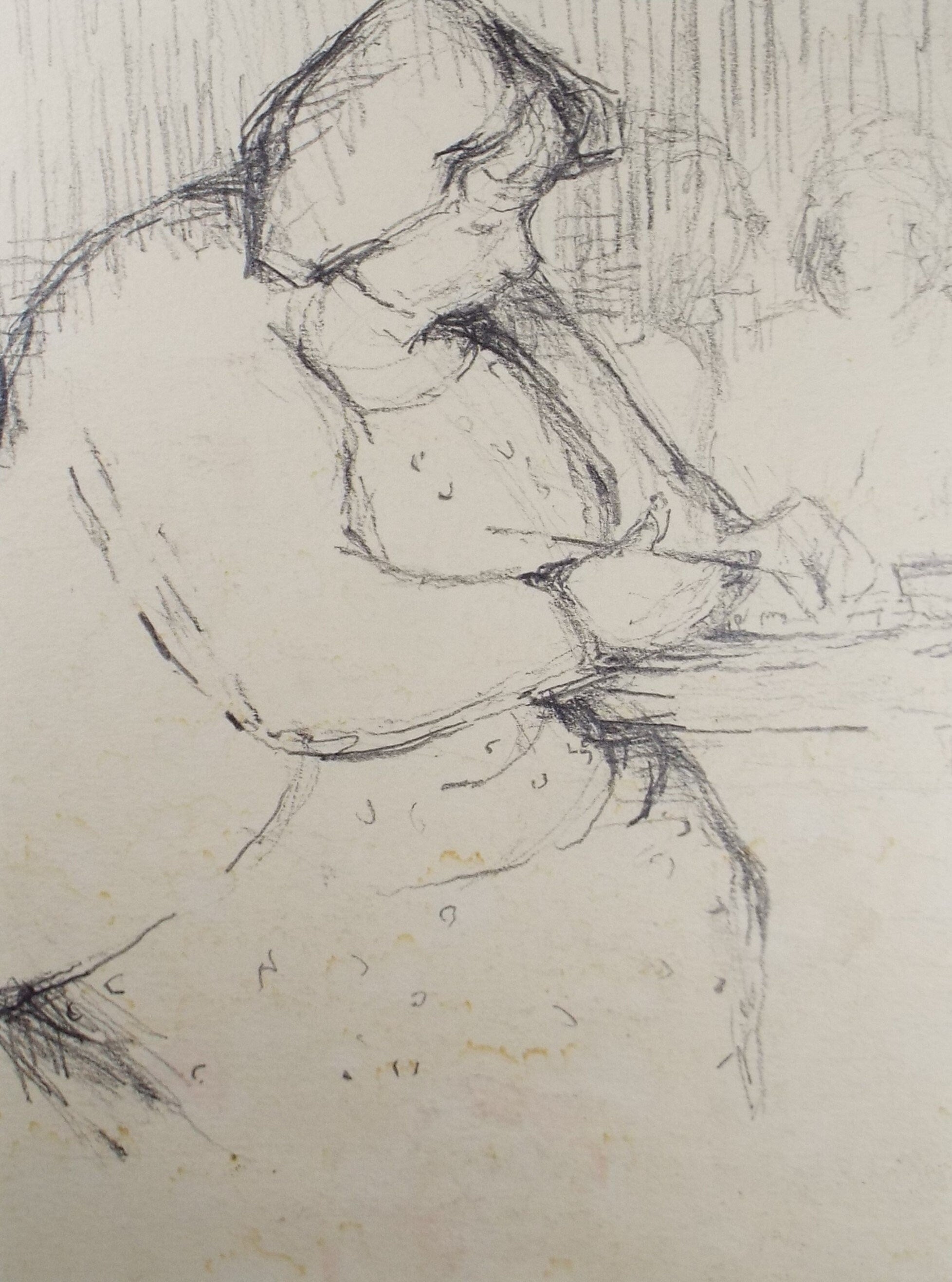 Original Pencil Drawing,'Seated Figure', circa 1990, Mariota Bosanquet (1923-2022)
