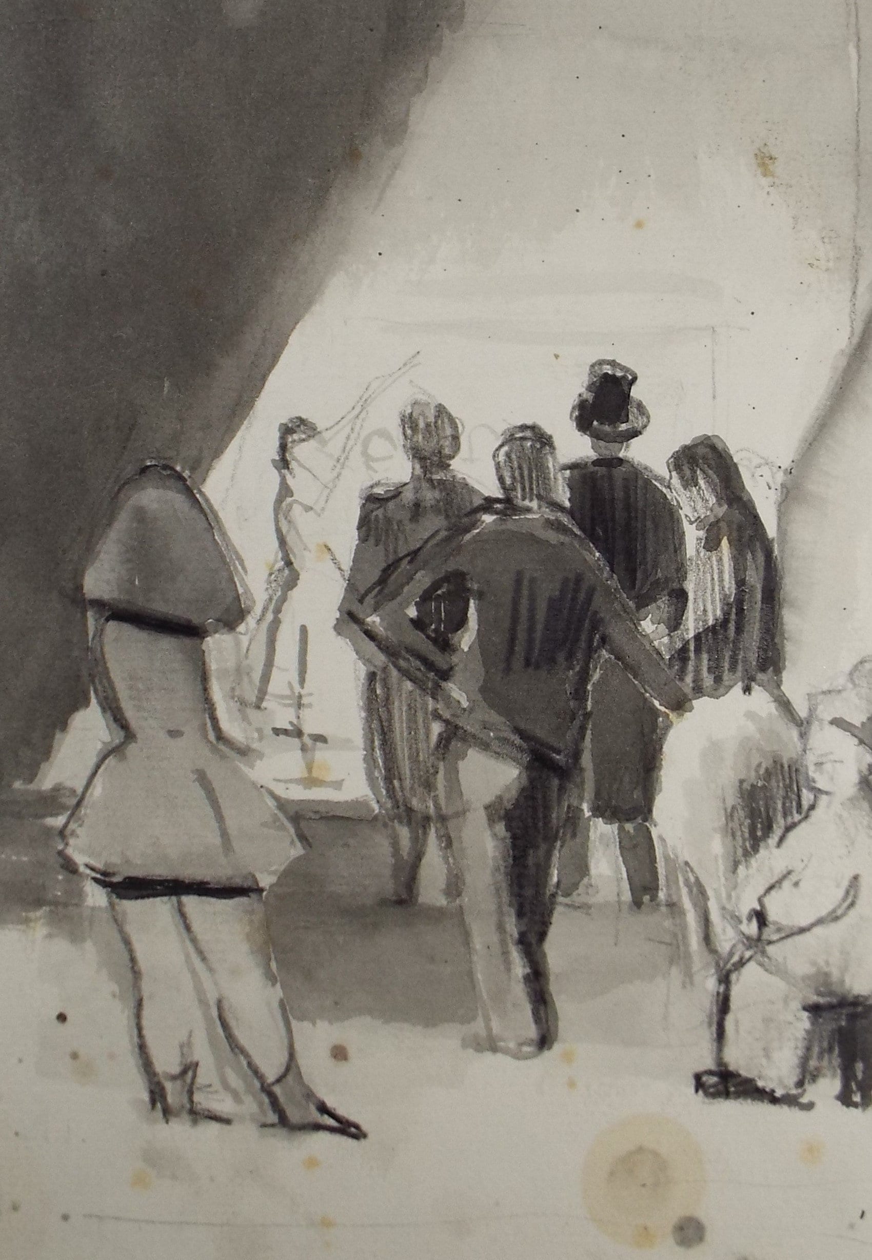 Original Watercolour,'Circus performers', circa 1990, Mariota Bosanquet (1923-2022)