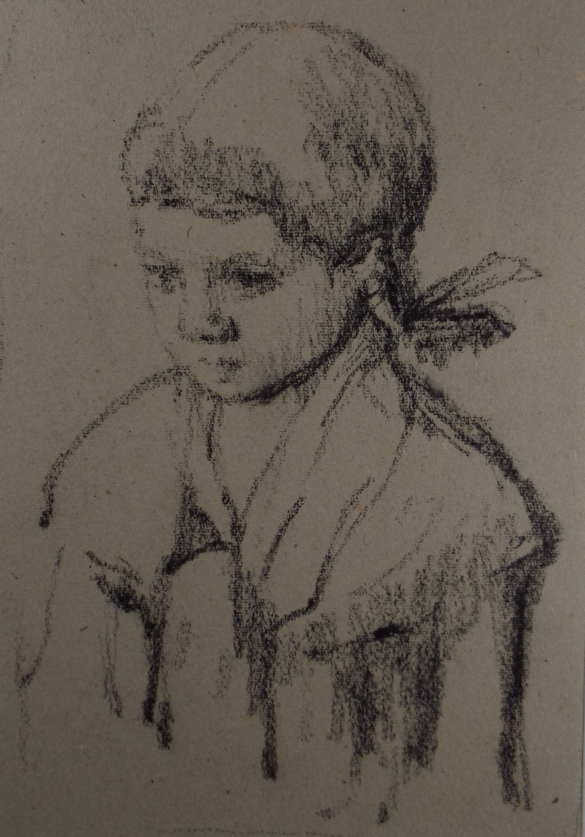 Original Pencil Drawing,'Girl Portrait', circa 1990, Mariota Bosanquet (1923-2022)