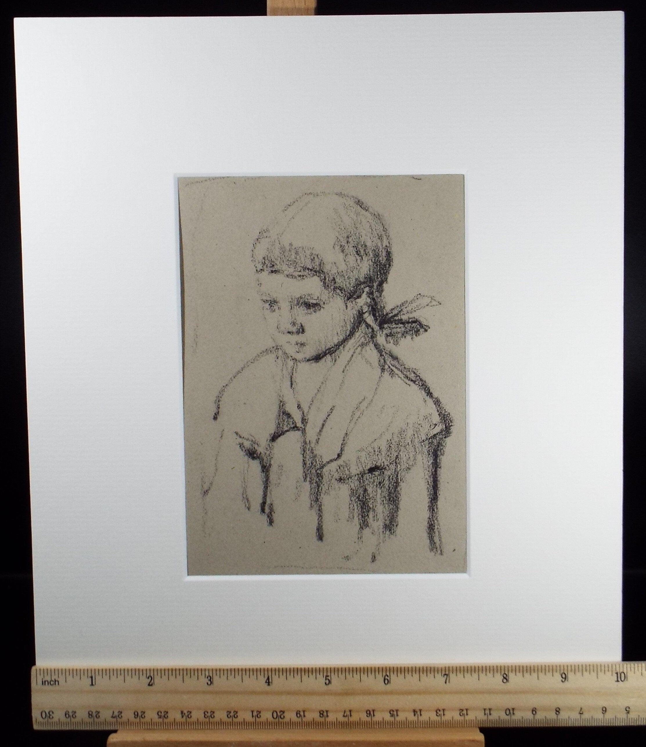 Original Pencil Drawing,'Girl Portrait', circa 1990, Mariota Bosanquet (1923-2022)