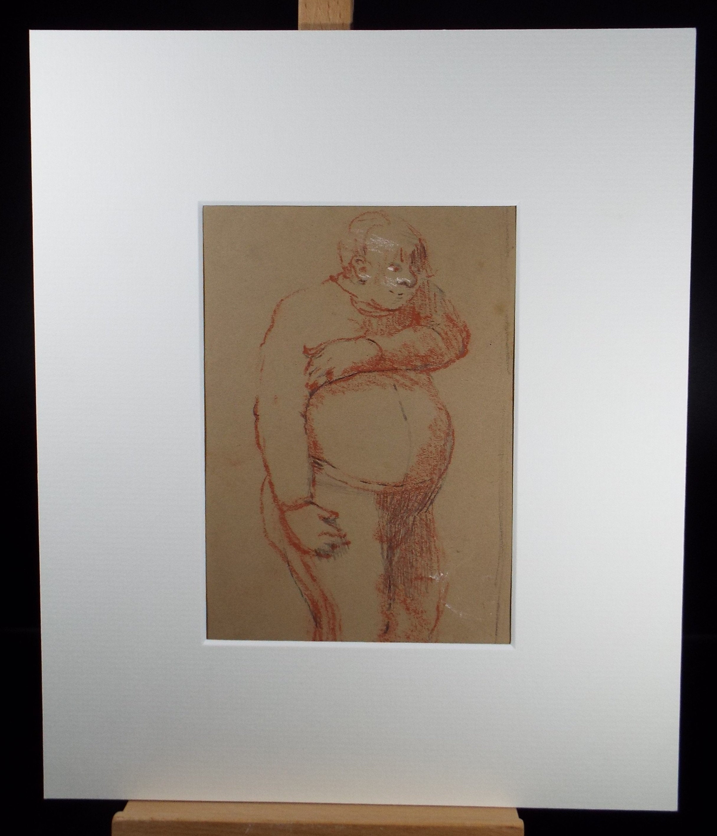 Original Pastel Drawing,'Study of a Man', circa 1990, Mariota Bosanquet (1923-2022)