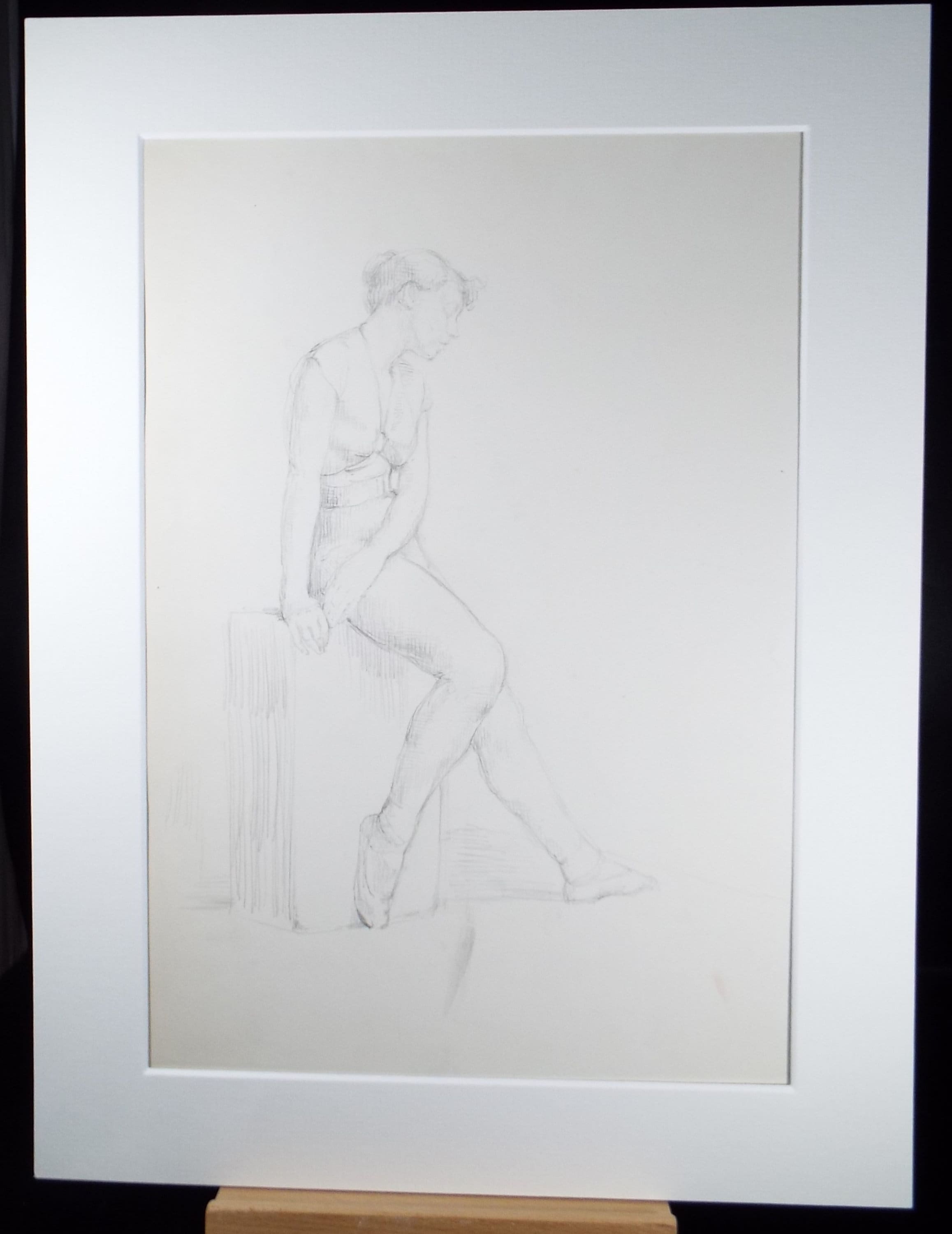 Original Pencil Sketch,'Portrait of a standing woman', Hilda Burford (1887-1957)