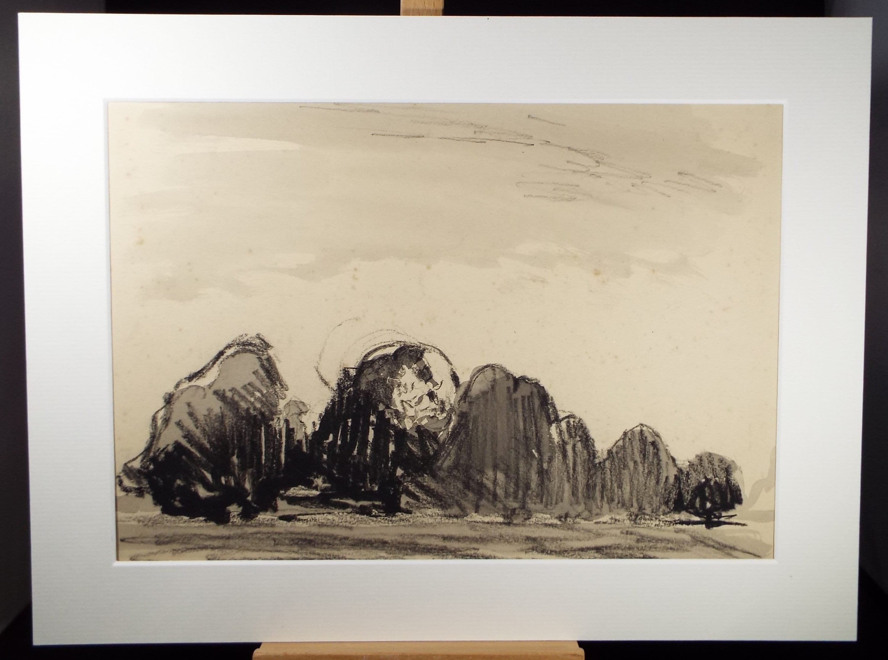 Original Pastel Drawing 'Park Landscape', circa 1990, Mariota Bosanquet (1923-2022)