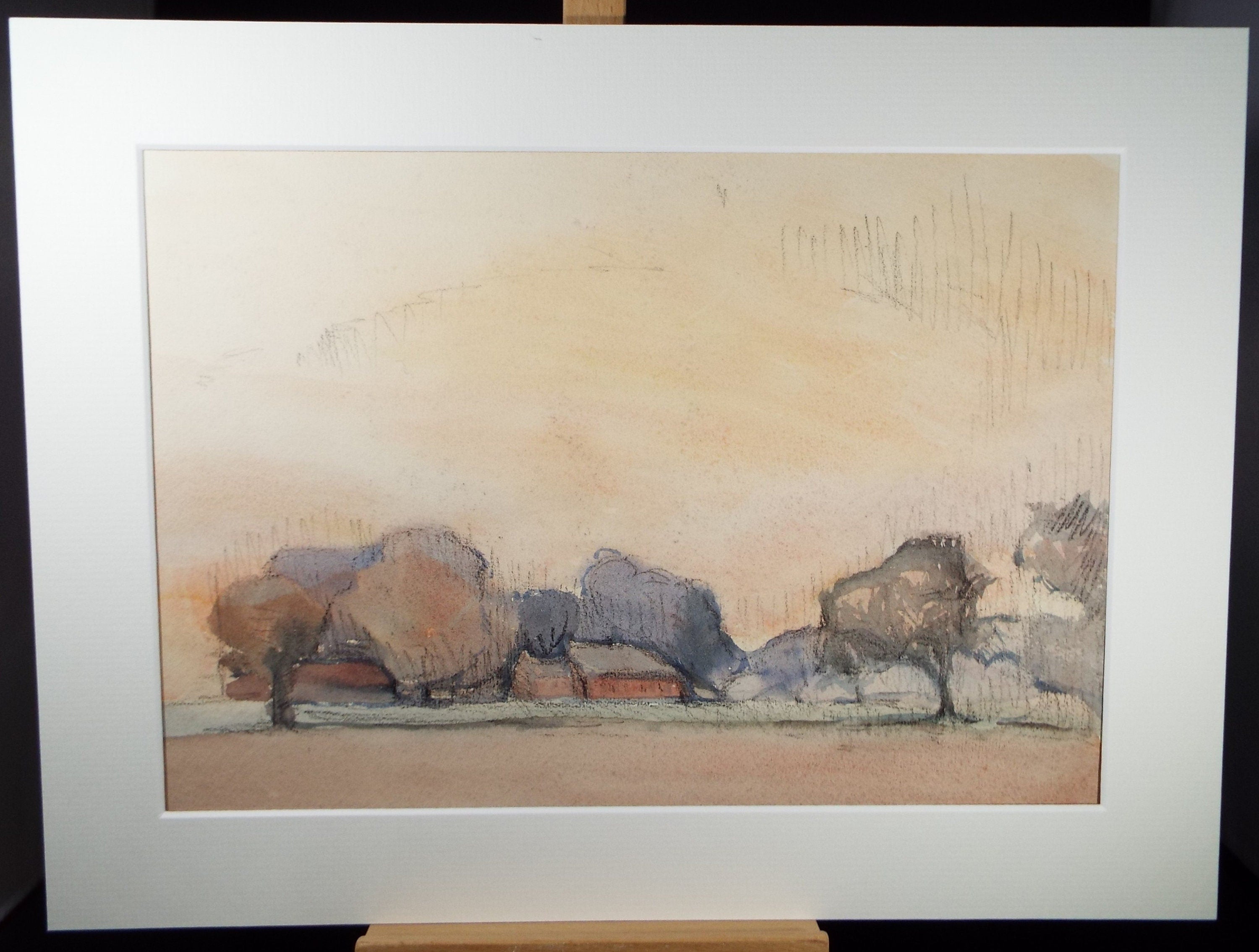 Original Pastel Drawing 'Park Landscape', circa 1990, Mariota Bosanquet (1923-2022)