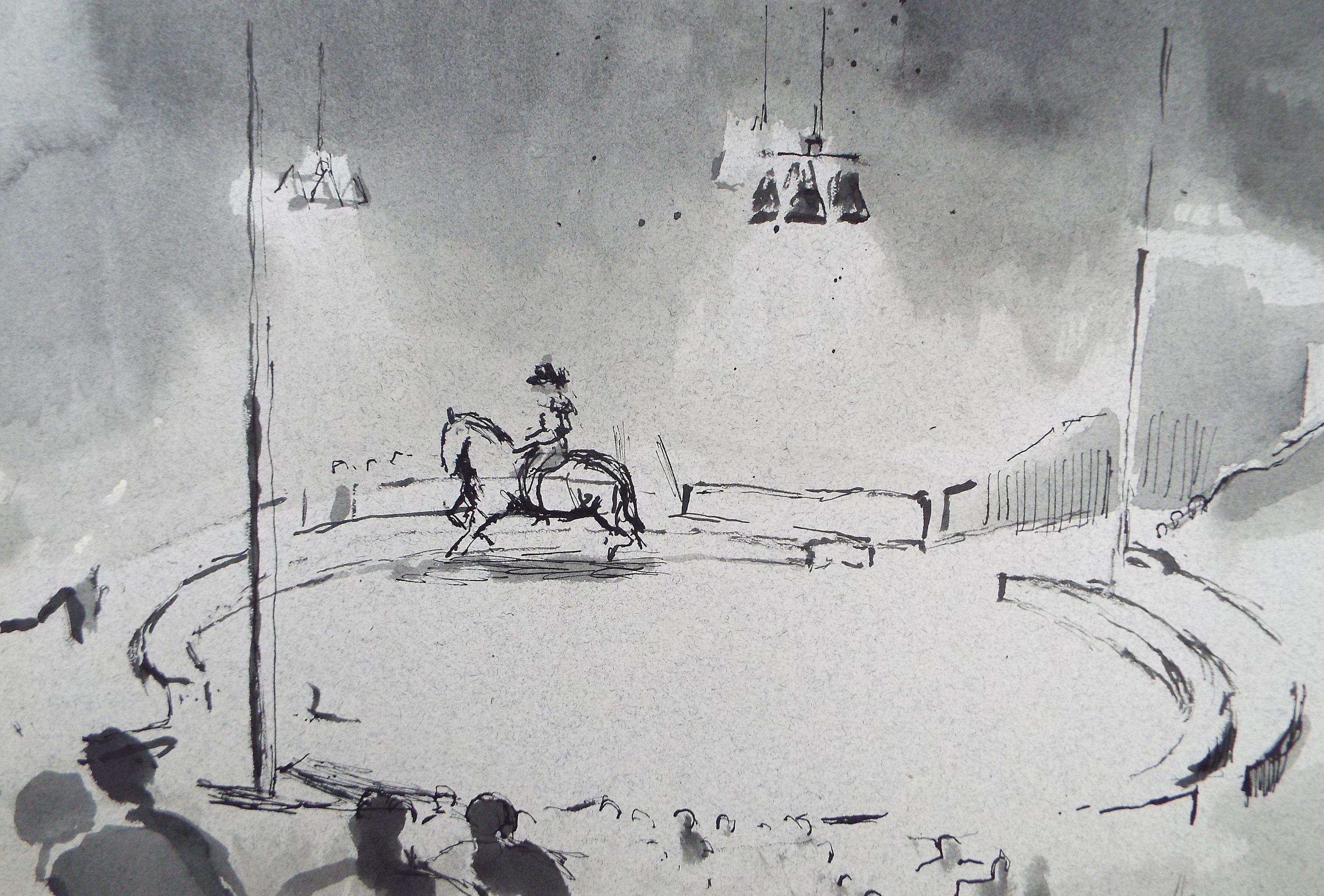 Original Watercolour,'Circus Ring', circa 1990, Mariota Bosanquet (1923-2022)