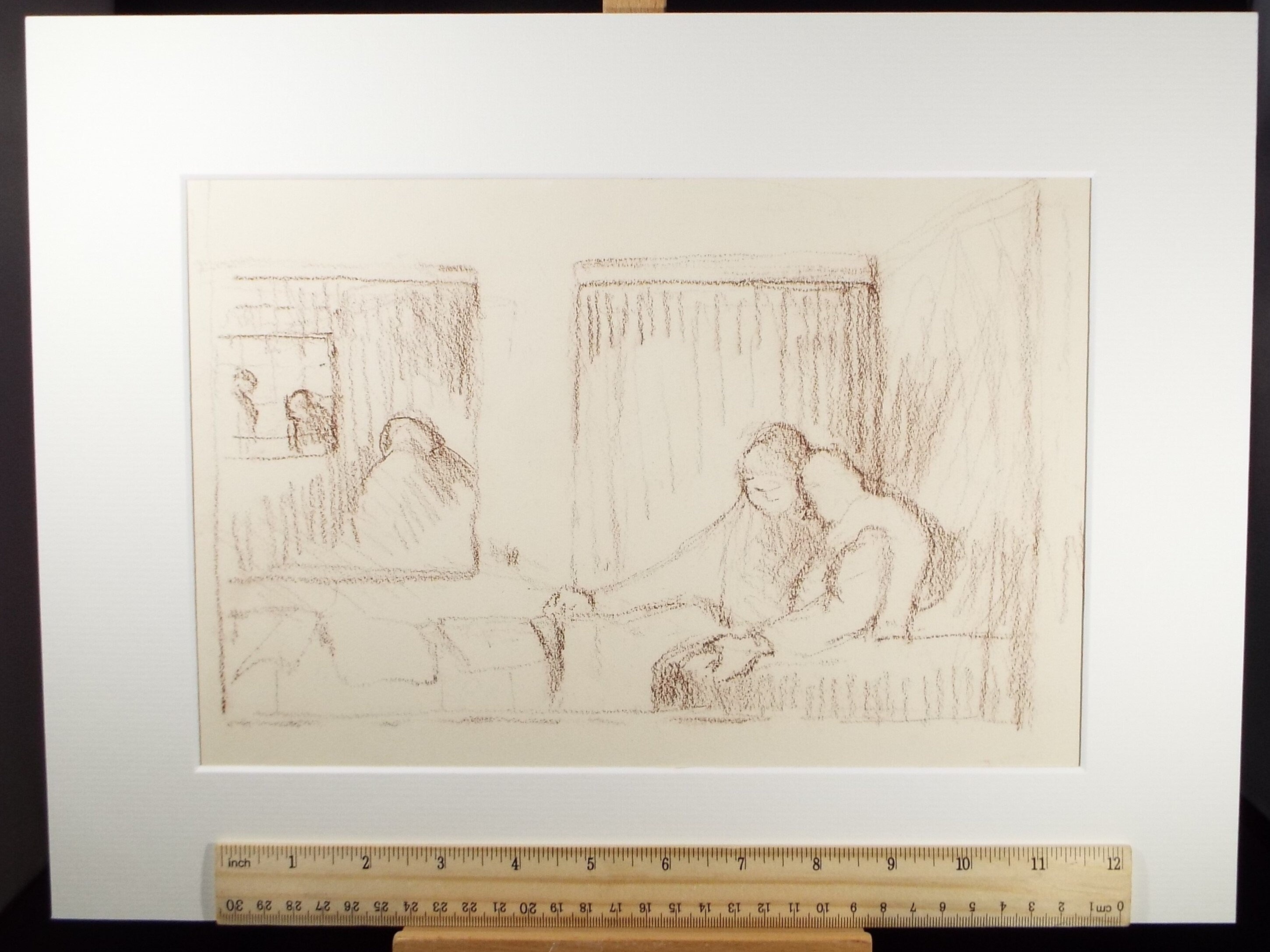 Original Pastel Drawing ,'Figure in Bed', circa 1990, Mariota Bosanquet (1923-2022)