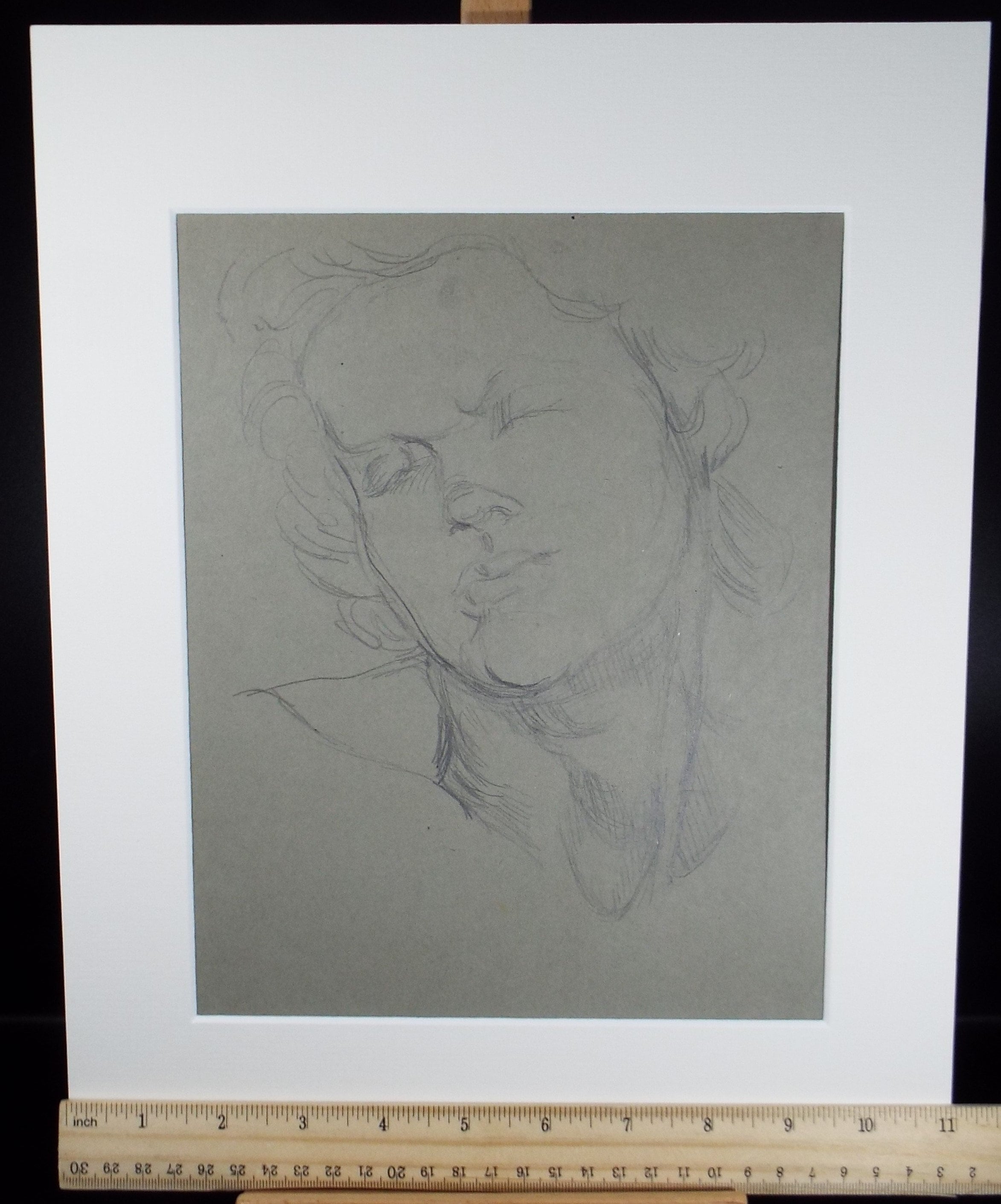 Original Pencil Sketch,'Study of a Woman', Circa 1940's, Hilda Burford (1887-1957)