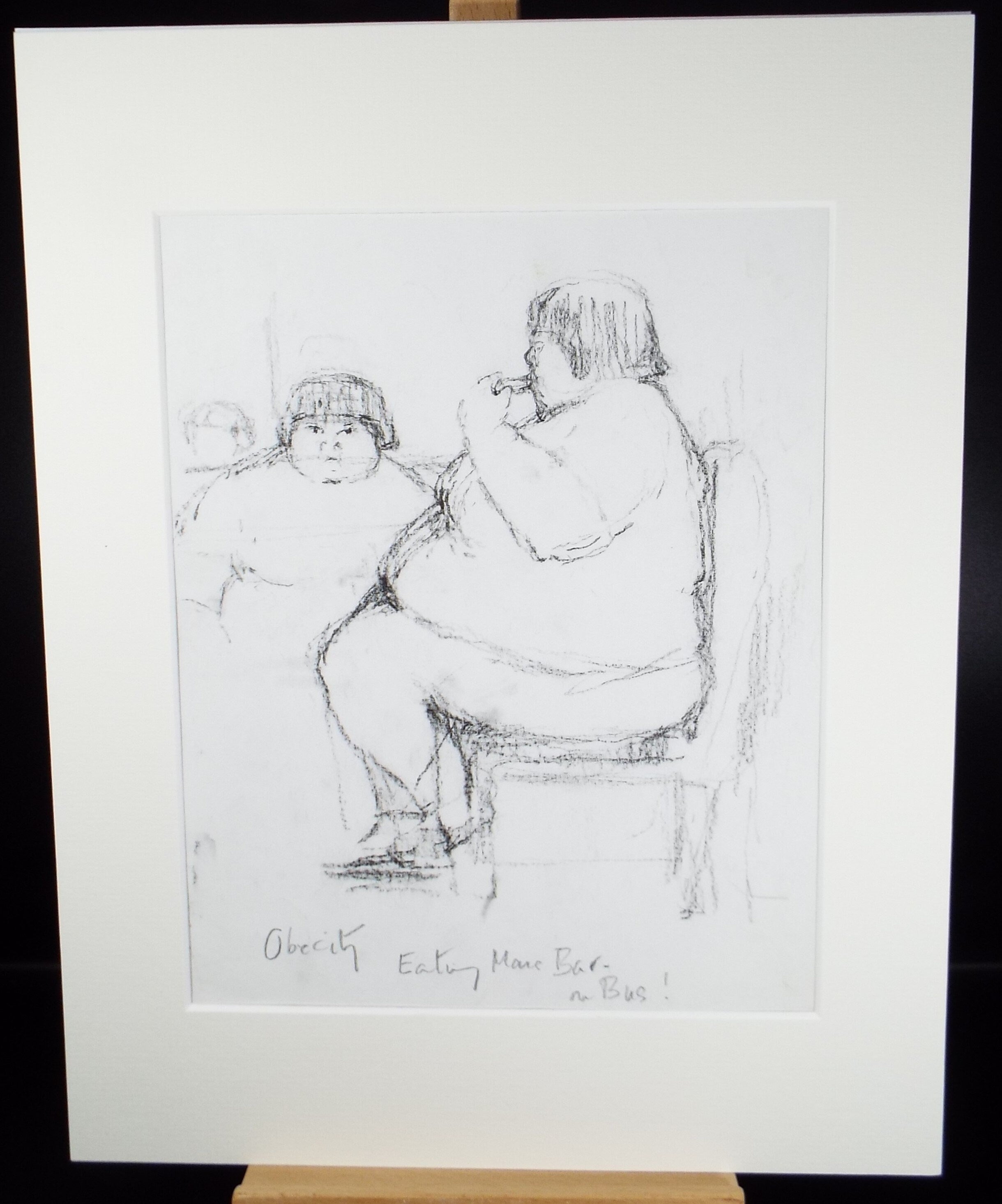 Original Pastel Drawing ,'Figure Eating', circa 1990, Mariota Bosanquet (1923-2022)