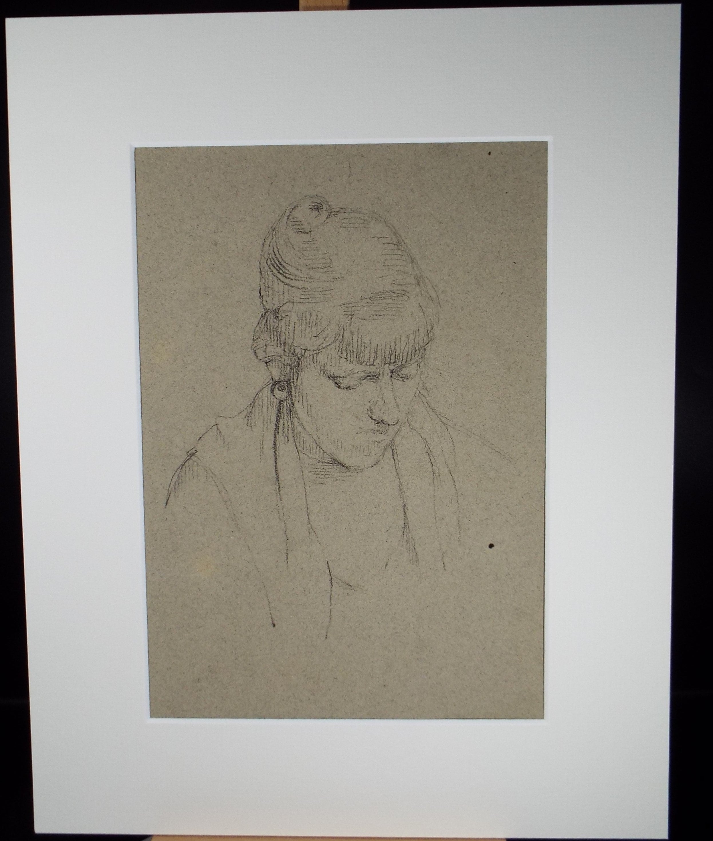 Original Pencil Sketch,'Study of a Woman', Circa 1950's, Hilda Burford (1887-1957)