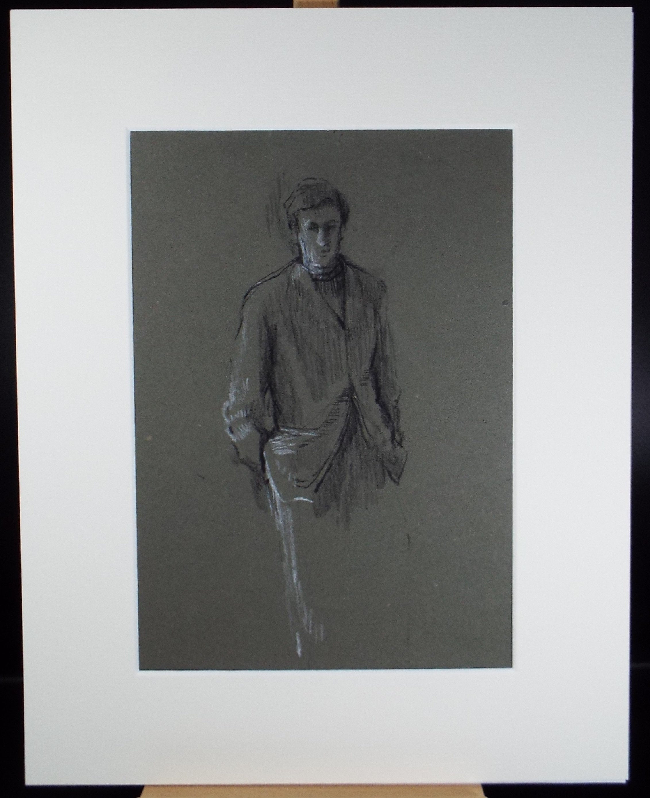 Original Pastel Sketch,'Study of a Young Man', Hilda Burford (1887-1957)