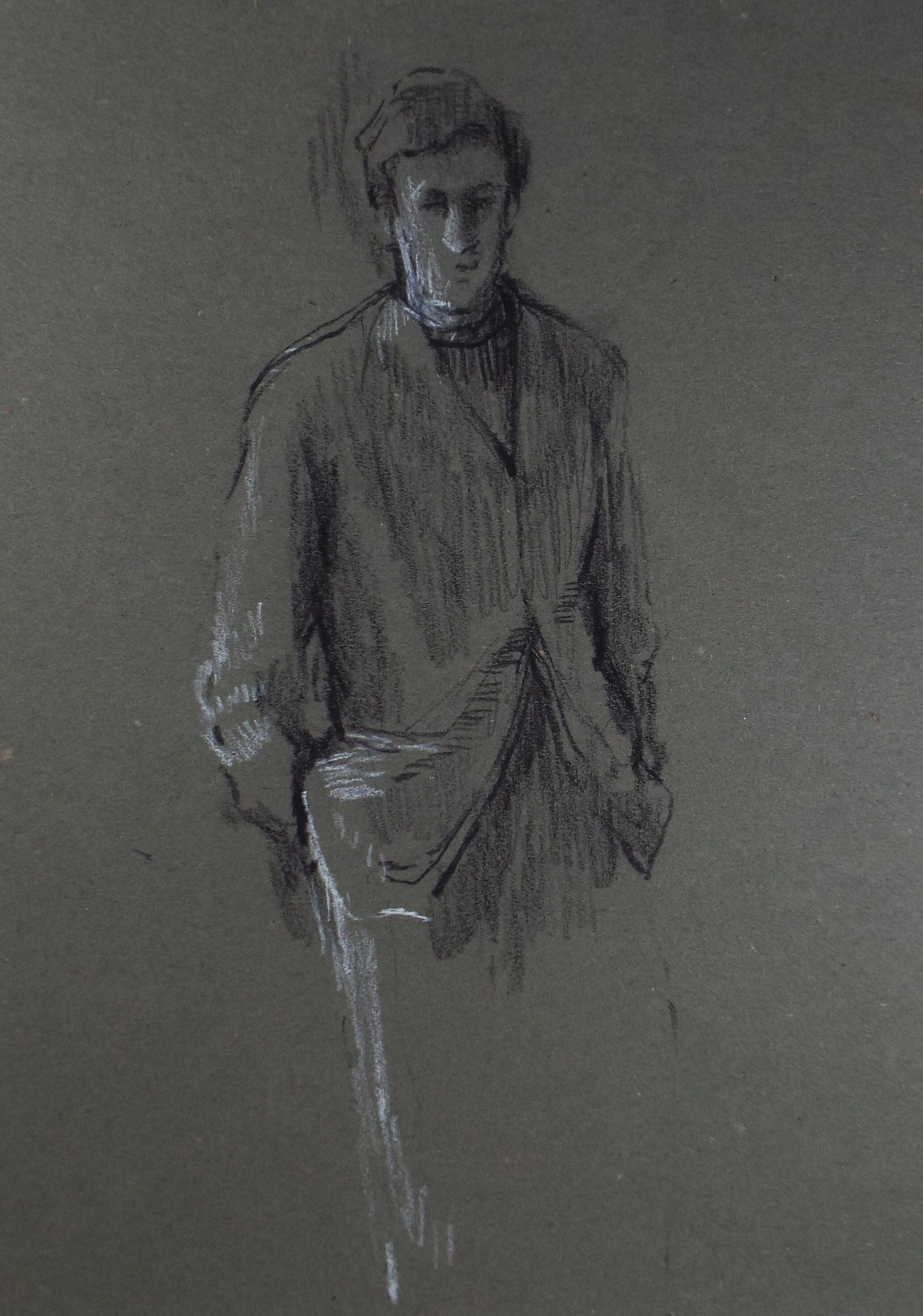 Original Pastel Sketch,'Study of a Young Man', Hilda Burford (1887-1957)