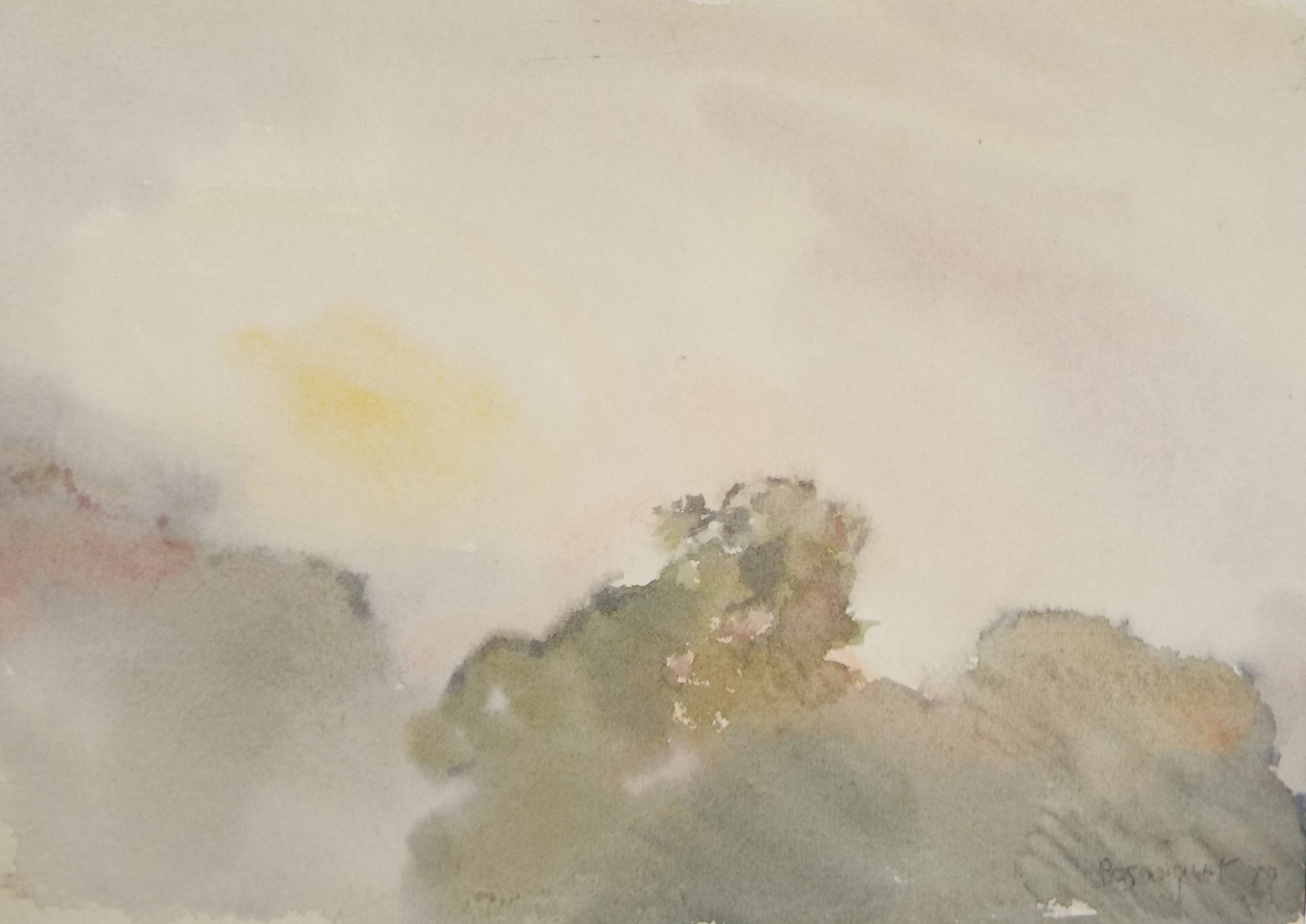 Original Watercolour,'Sky Study', circa 1990, Mariota Bosanquet (1923-2022)
