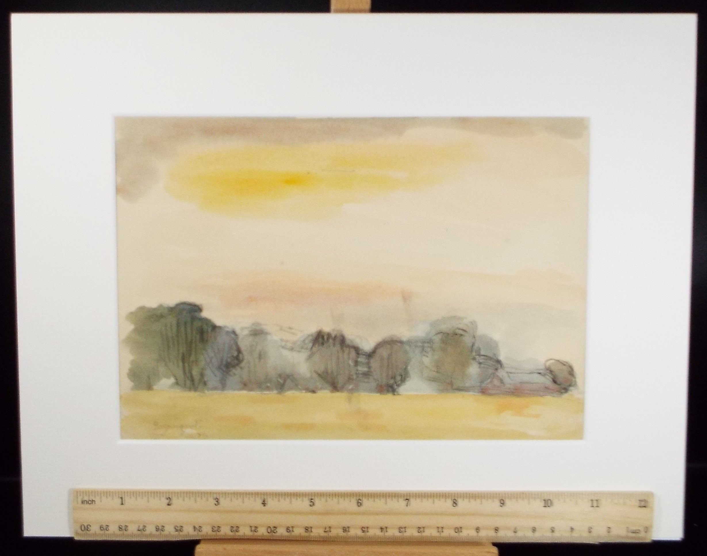 Original Watercolour,'Sunrise', circa 1990, Mariota Bosanquet (1923-2022)