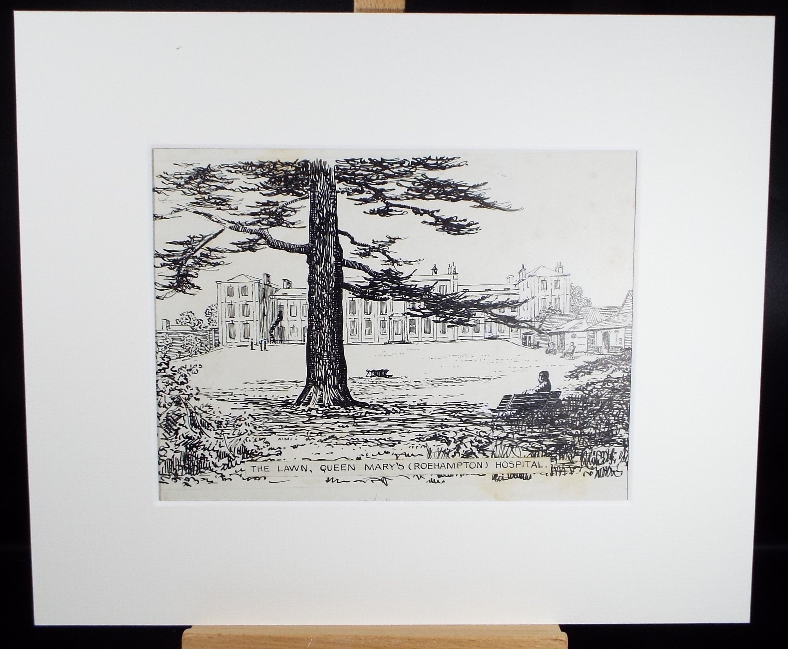 Original Pen & Ink Sketch,'Queen Mary's, Roehampton', Hilda Burford (1887-1957)