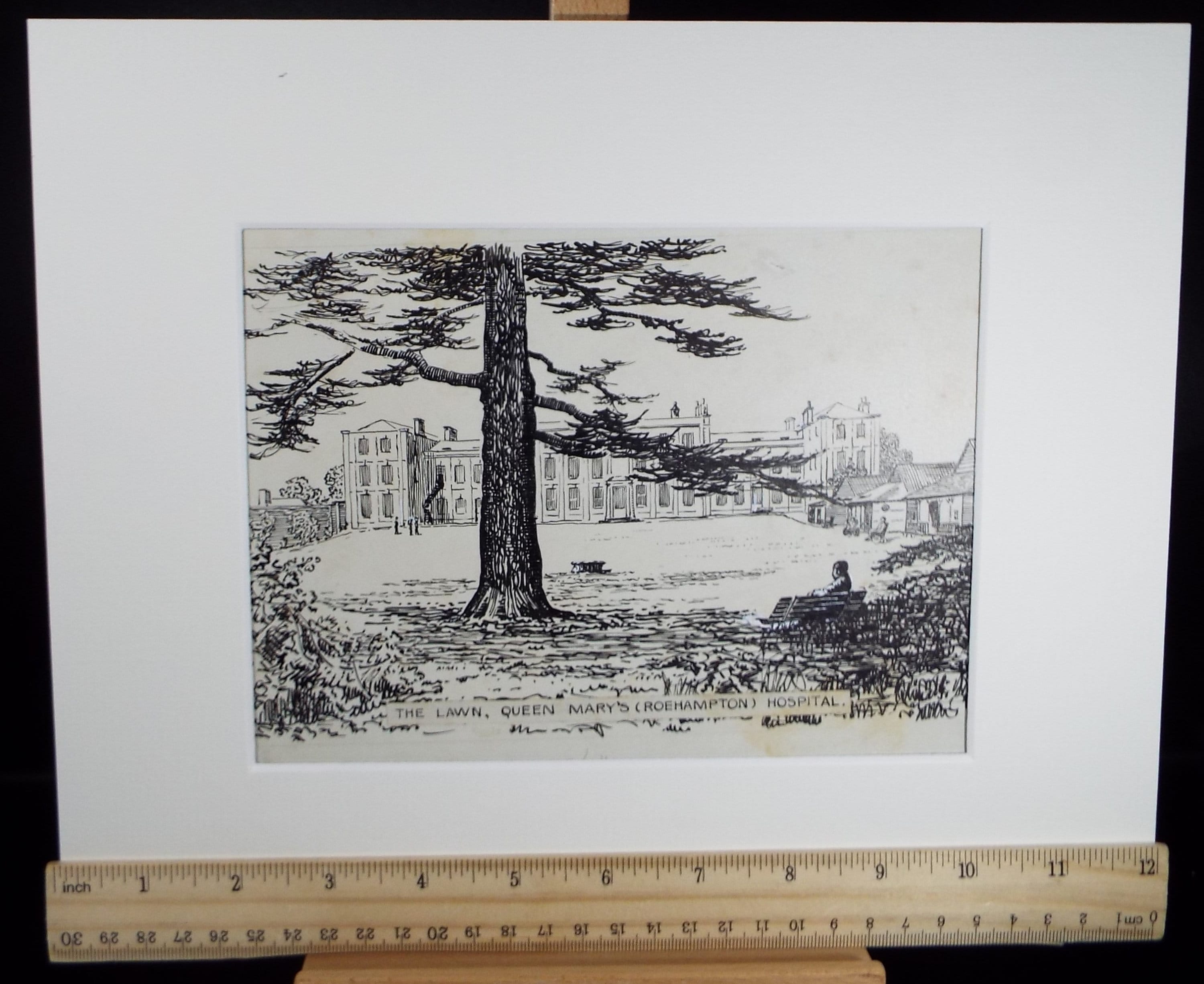 Original Pen & Ink Sketch,'Queen Mary's, Roehampton', Hilda Burford (1887-1957)