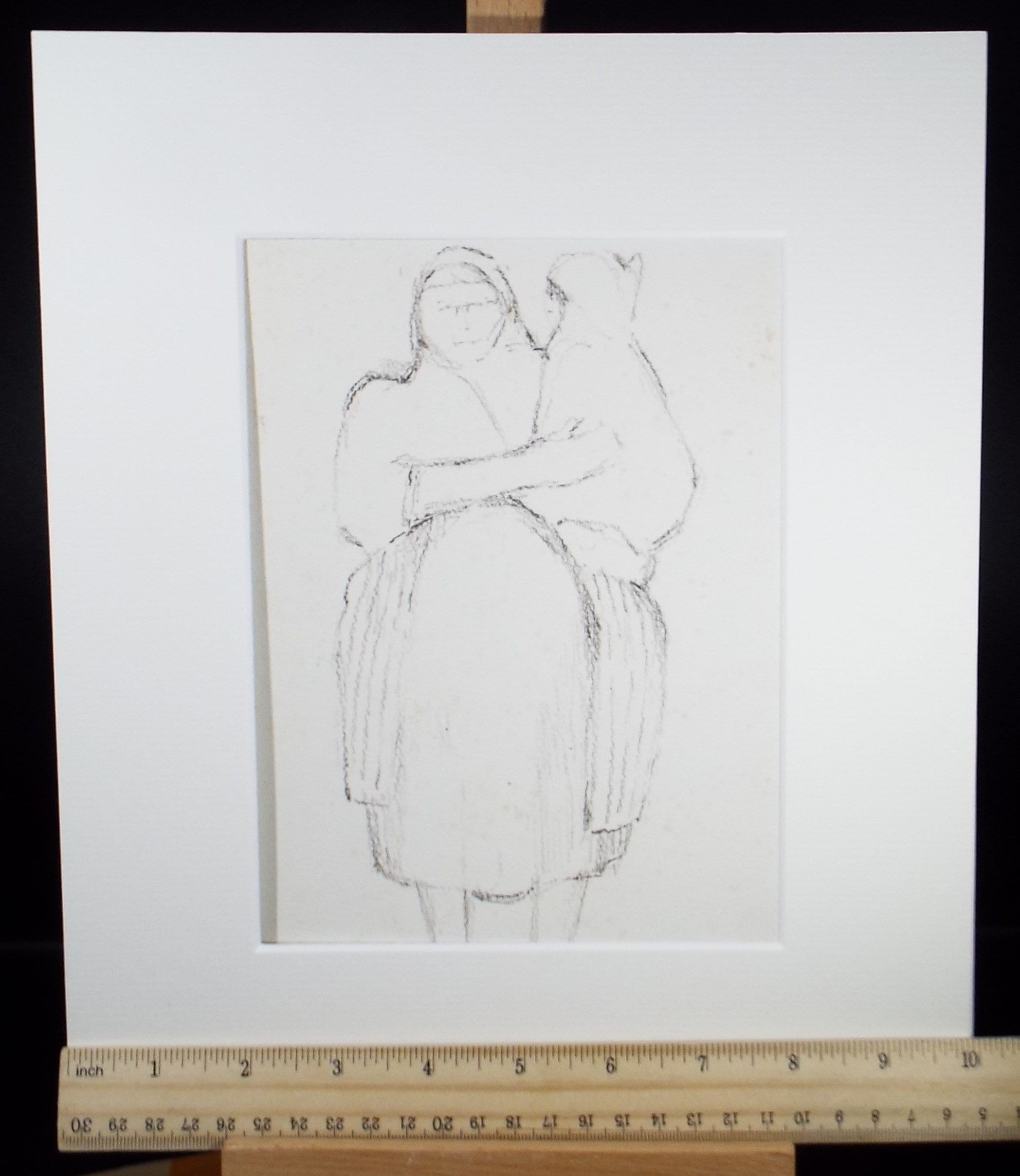 Original Pastel Drawing,'Mother and Child', circa 1990, Mariota Bosanquet (1923-2022)