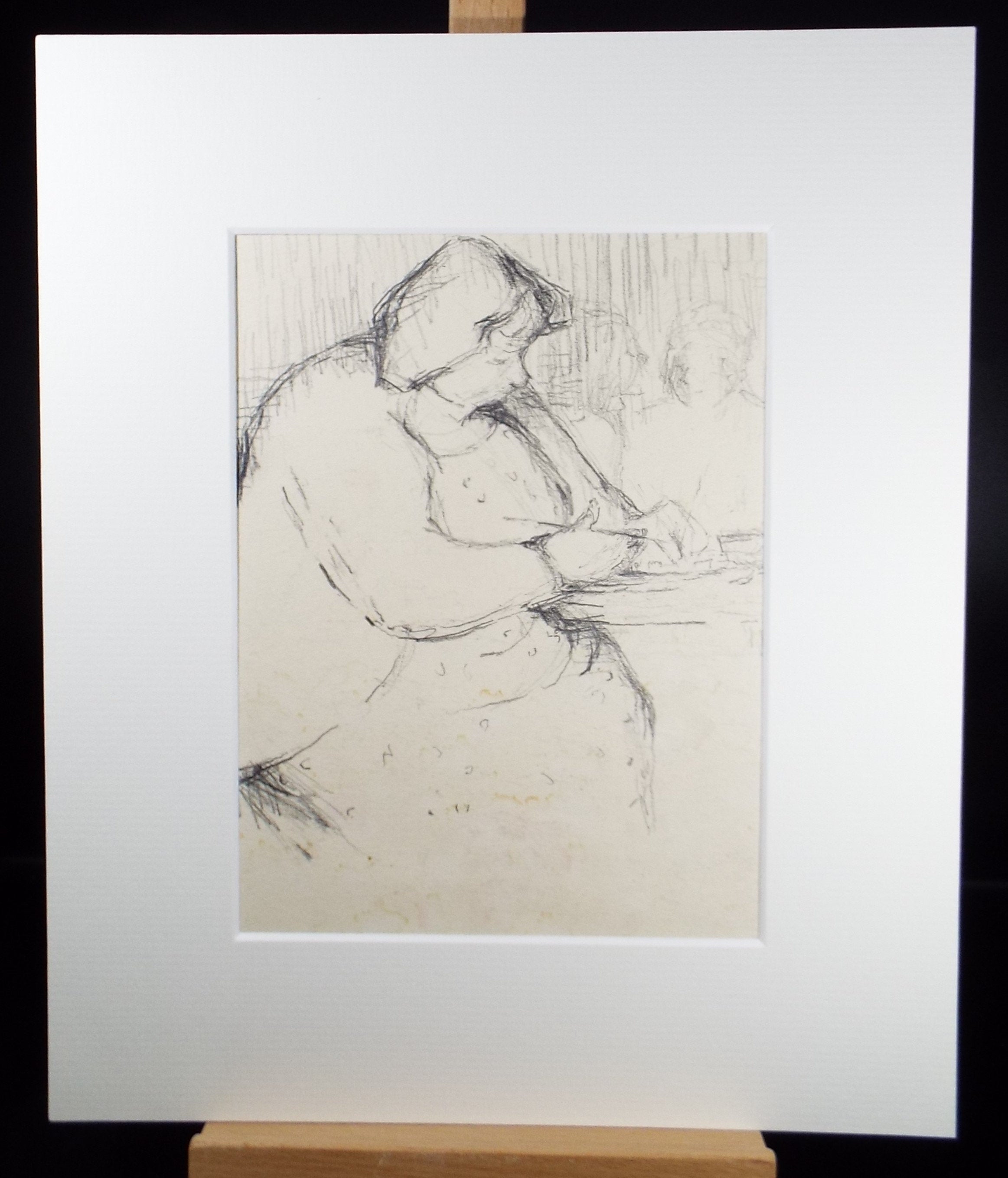 Original Pencil Drawing,'Seated Figure', circa 1990, Mariota Bosanquet (1923-2022)