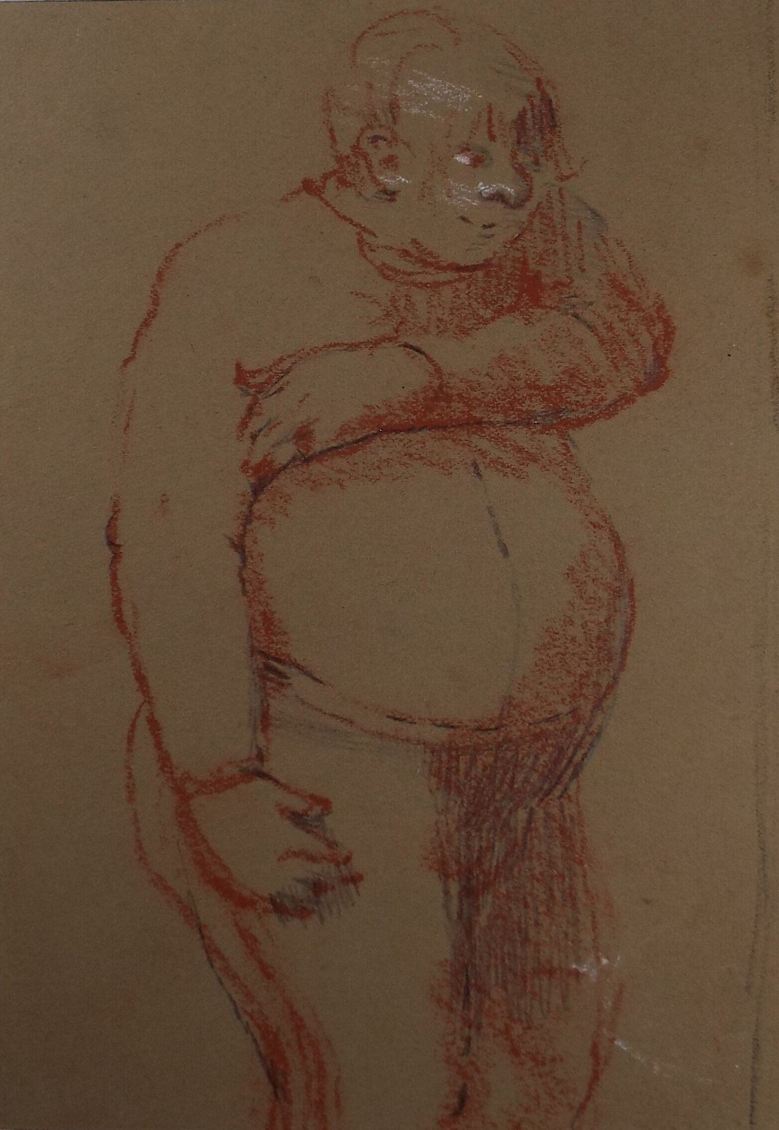 Original Pastel Drawing,'Study of a Man', circa 1990, Mariota Bosanquet (1923-2022)