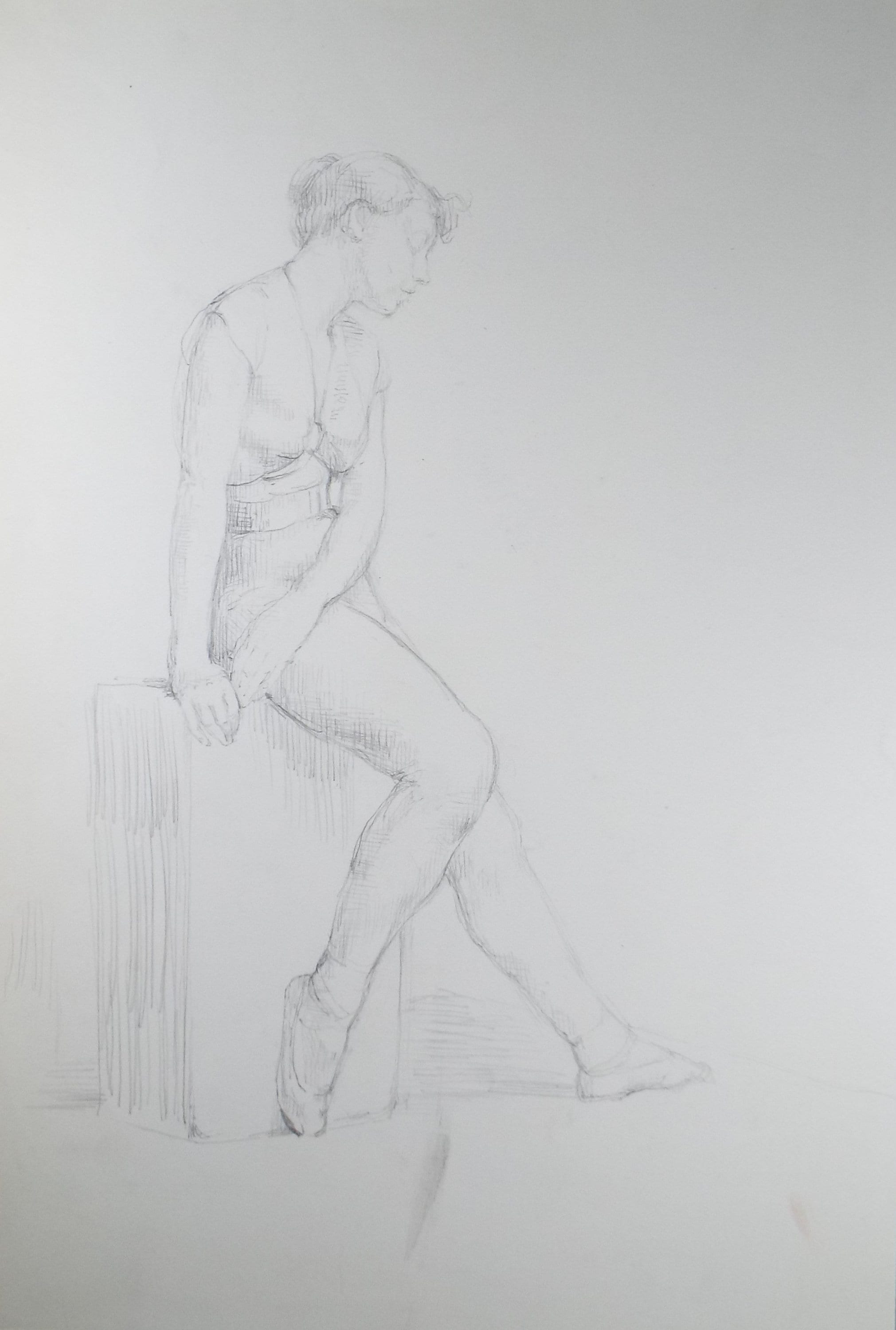 Original Pencil Sketch,'Portrait of a standing woman', Hilda Burford (1887-1957)