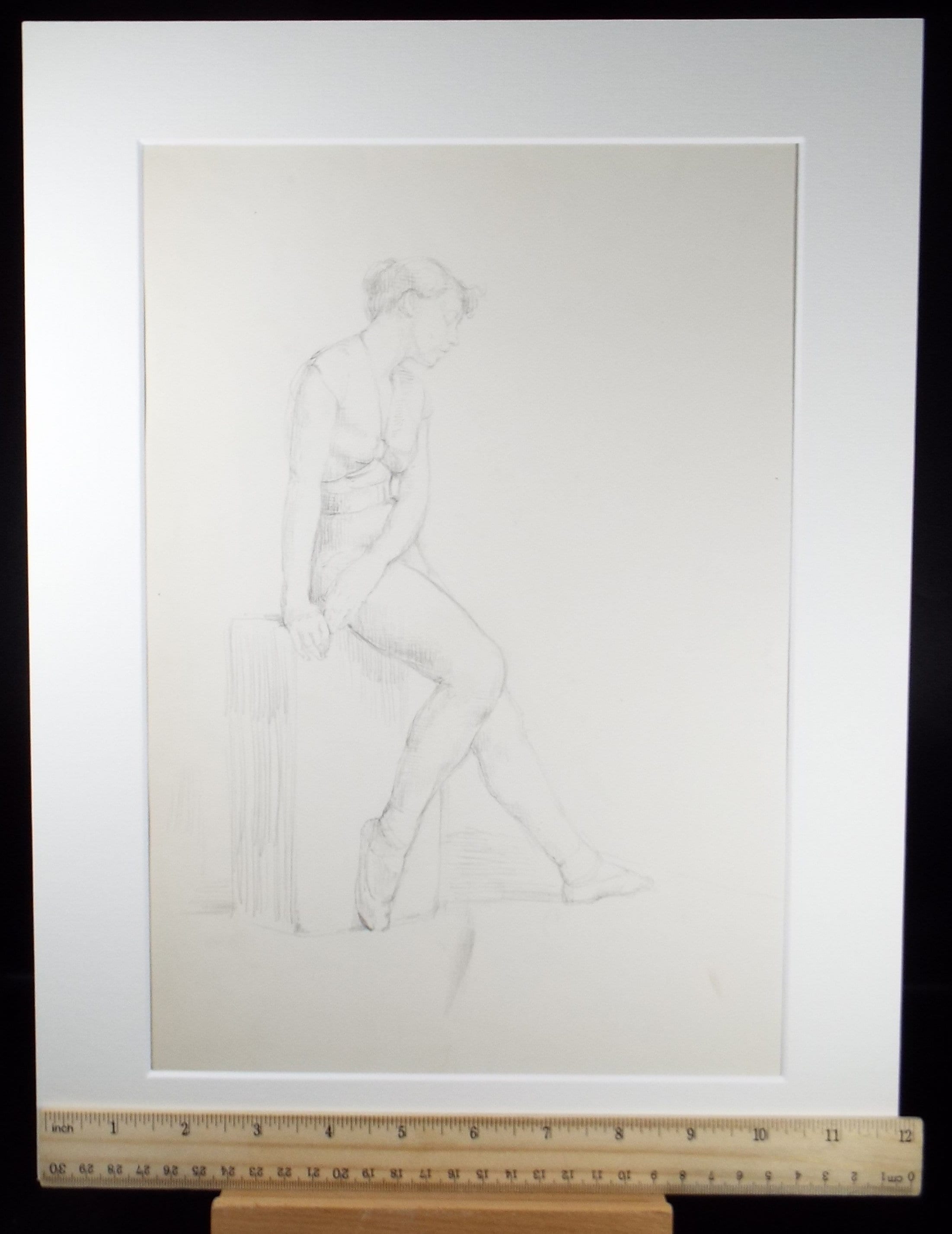 Original Pencil Sketch,'Portrait of a standing woman', Hilda Burford (1887-1957)